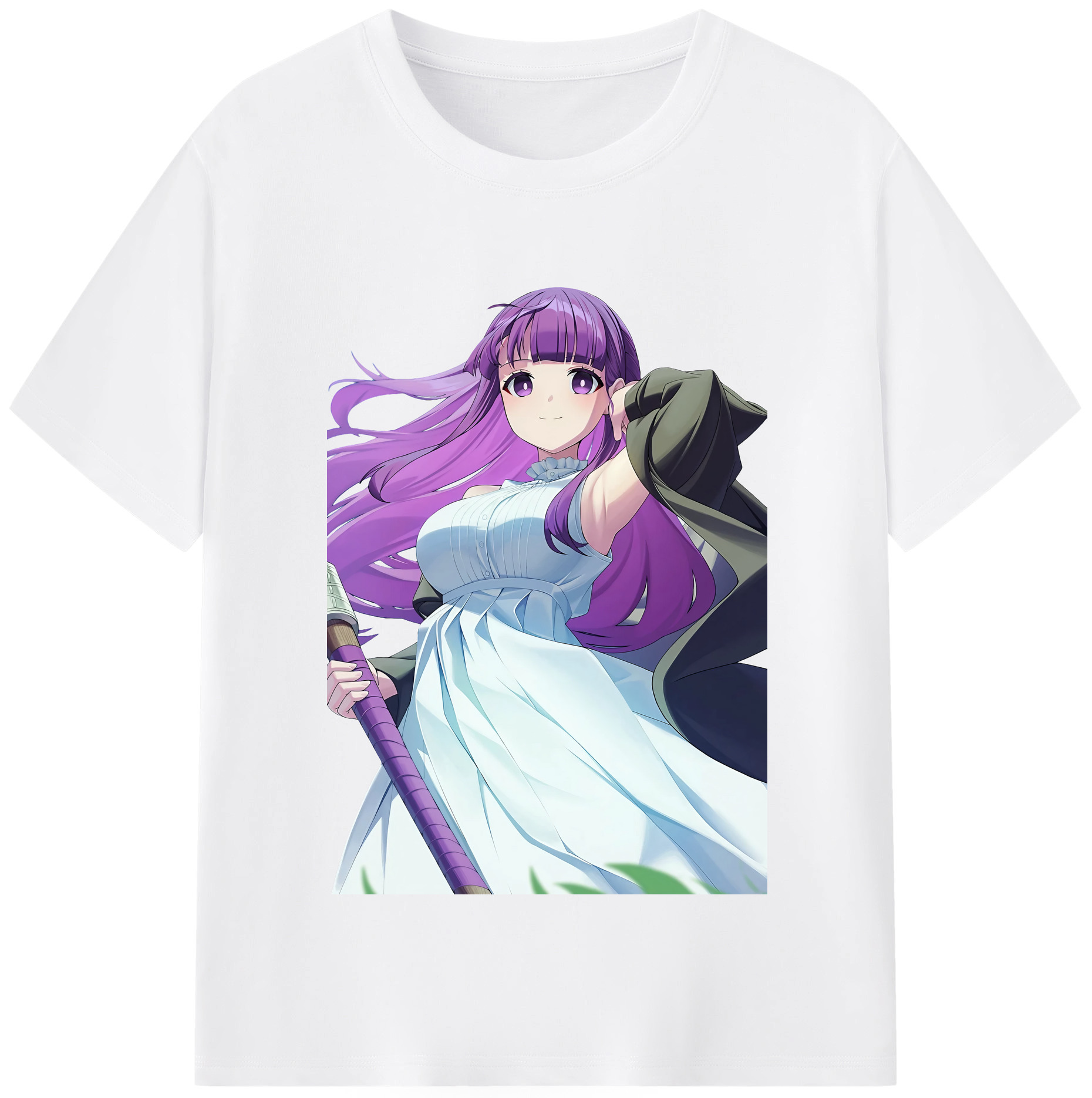 （画像用） 葬送のフリーレン Frieren 綿100％半袖Tシャツ（フロントプリント）