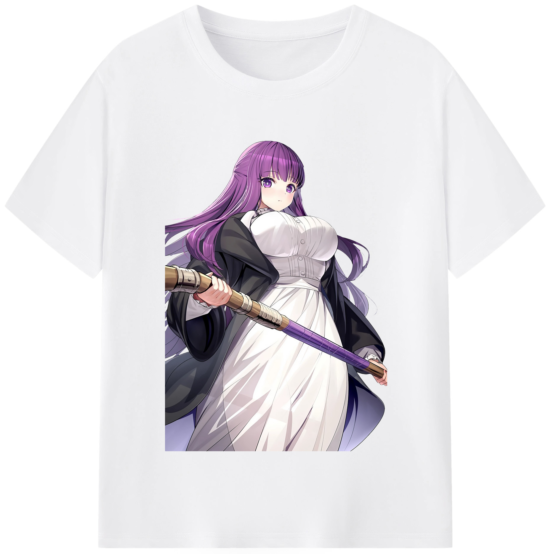 （画像用） 葬送のフリーレン Frieren 綿100％半袖Tシャツ（フロントプリント）