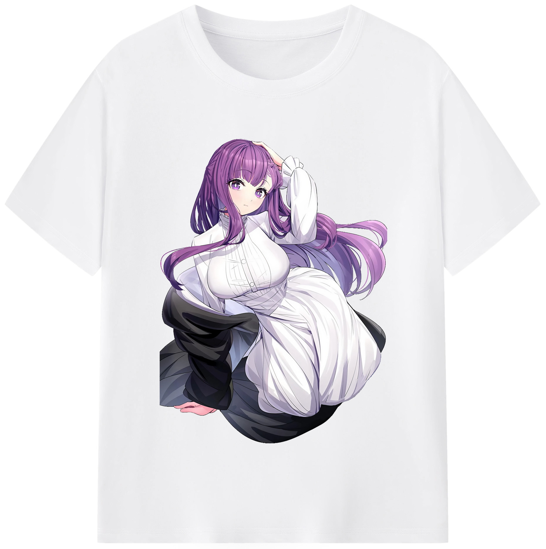（画像用） 葬送のフリーレン Frieren 綿100％半袖Tシャツ（フロントプリント）