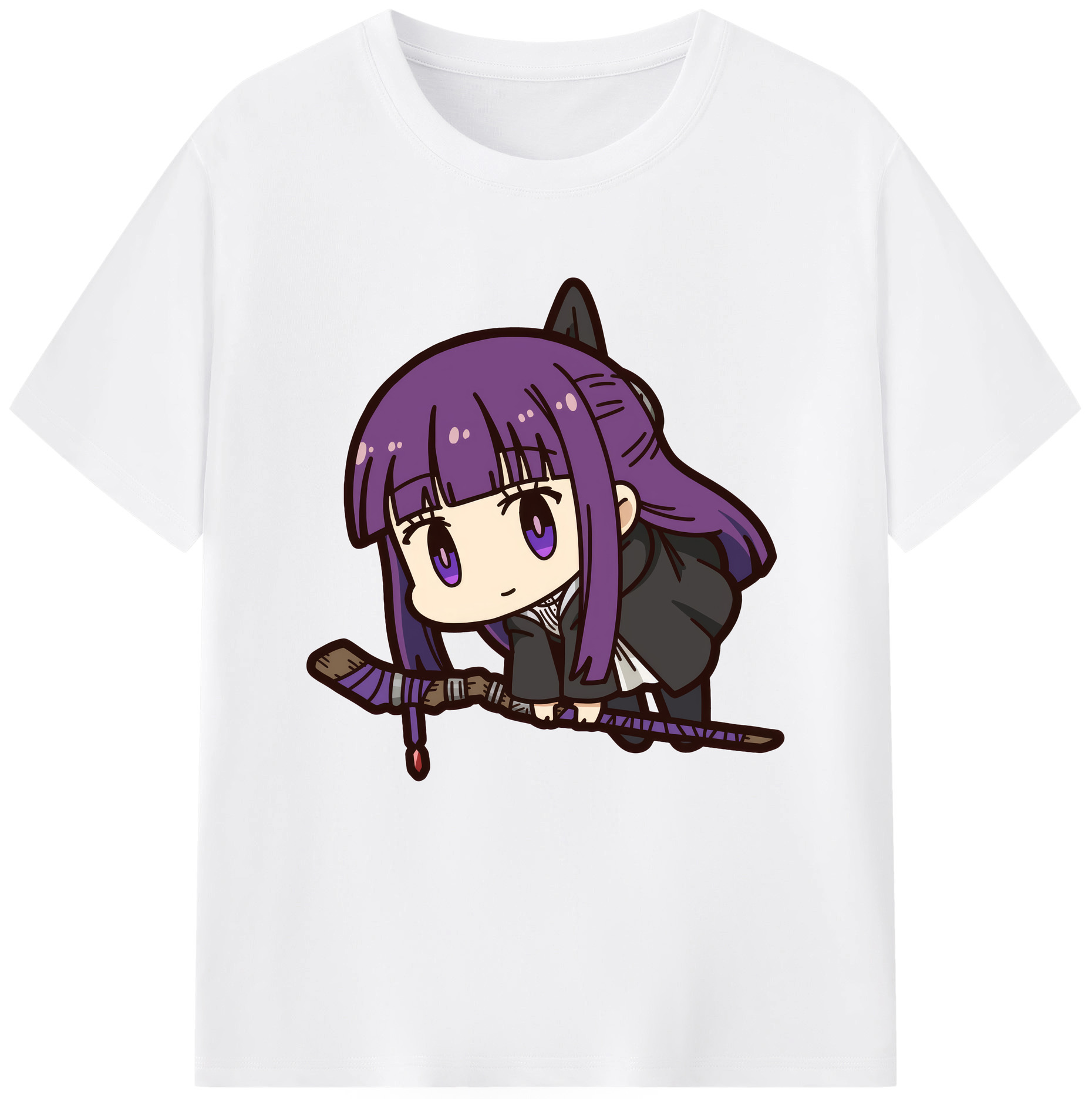（画像用） 葬送のフリーレン Frieren 綿100％半袖Tシャツ（フロントプリント）