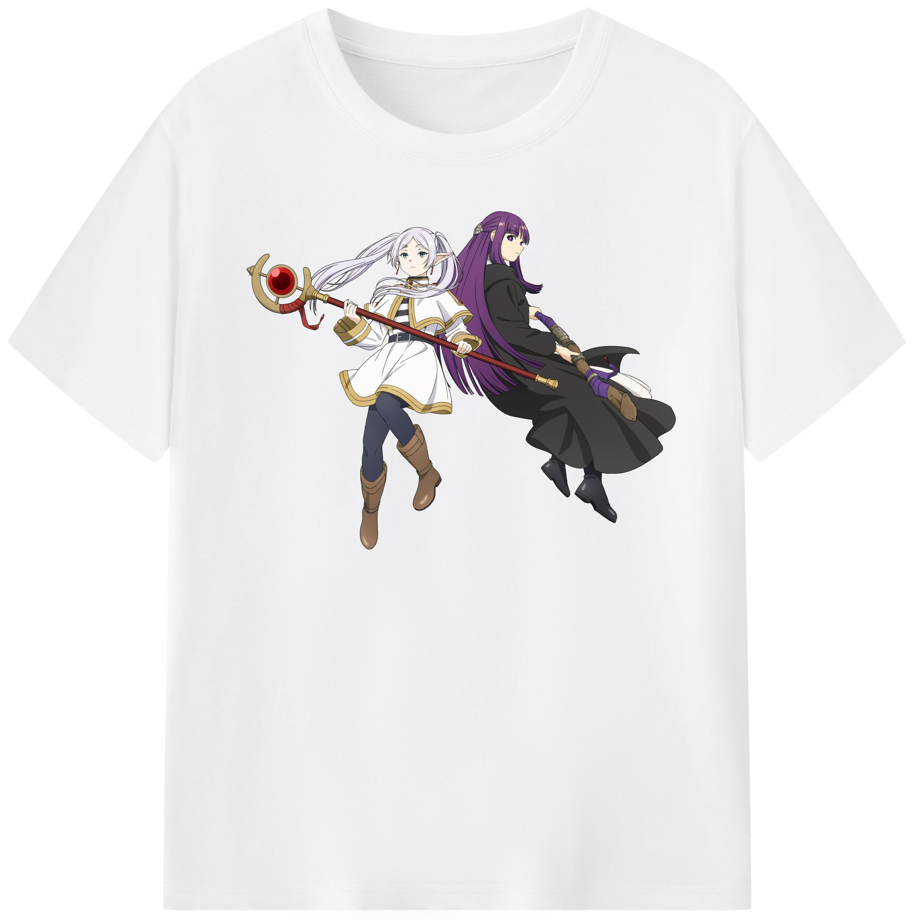（画像用） 葬送のフリーレン Frieren 綿100％半袖Tシャツ（フロントプリント）