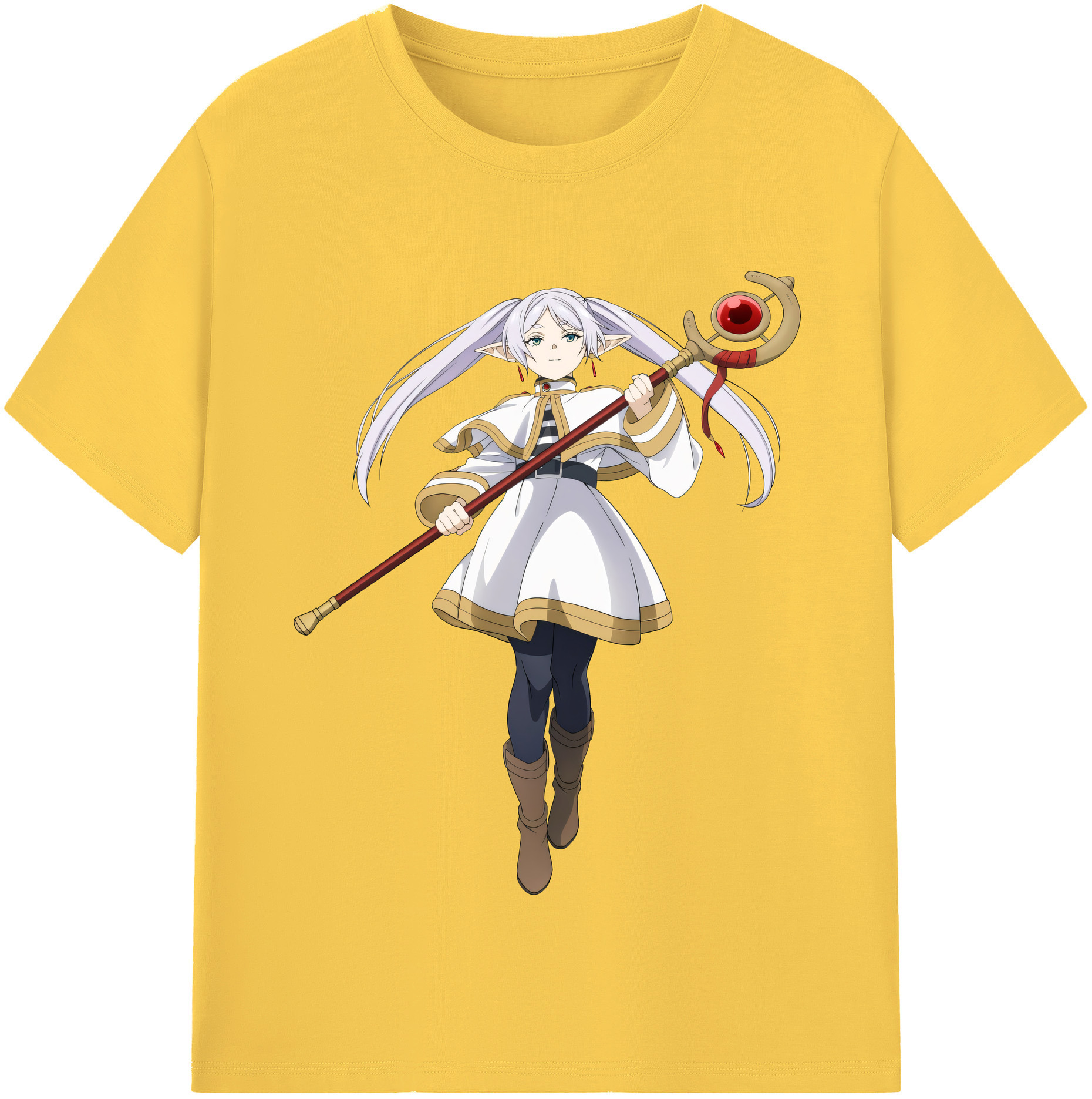 （画像用） 葬送のフリーレン Frieren 綿100％半袖Tシャツ（フロントプリント）
