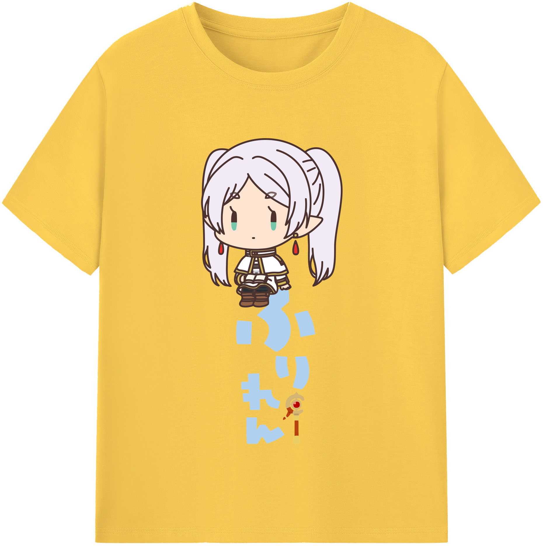 （画像用） 葬送のフリーレン Frieren 綿100％半袖Tシャツ（フロントプリント）