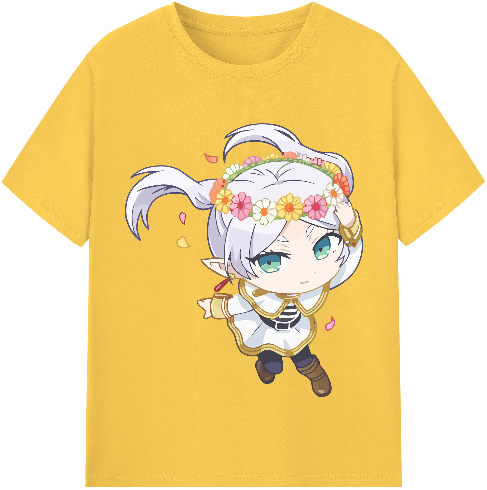 （画像用） 葬送のフリーレン Frieren 綿100％半袖Tシャツ（フロントプリント）