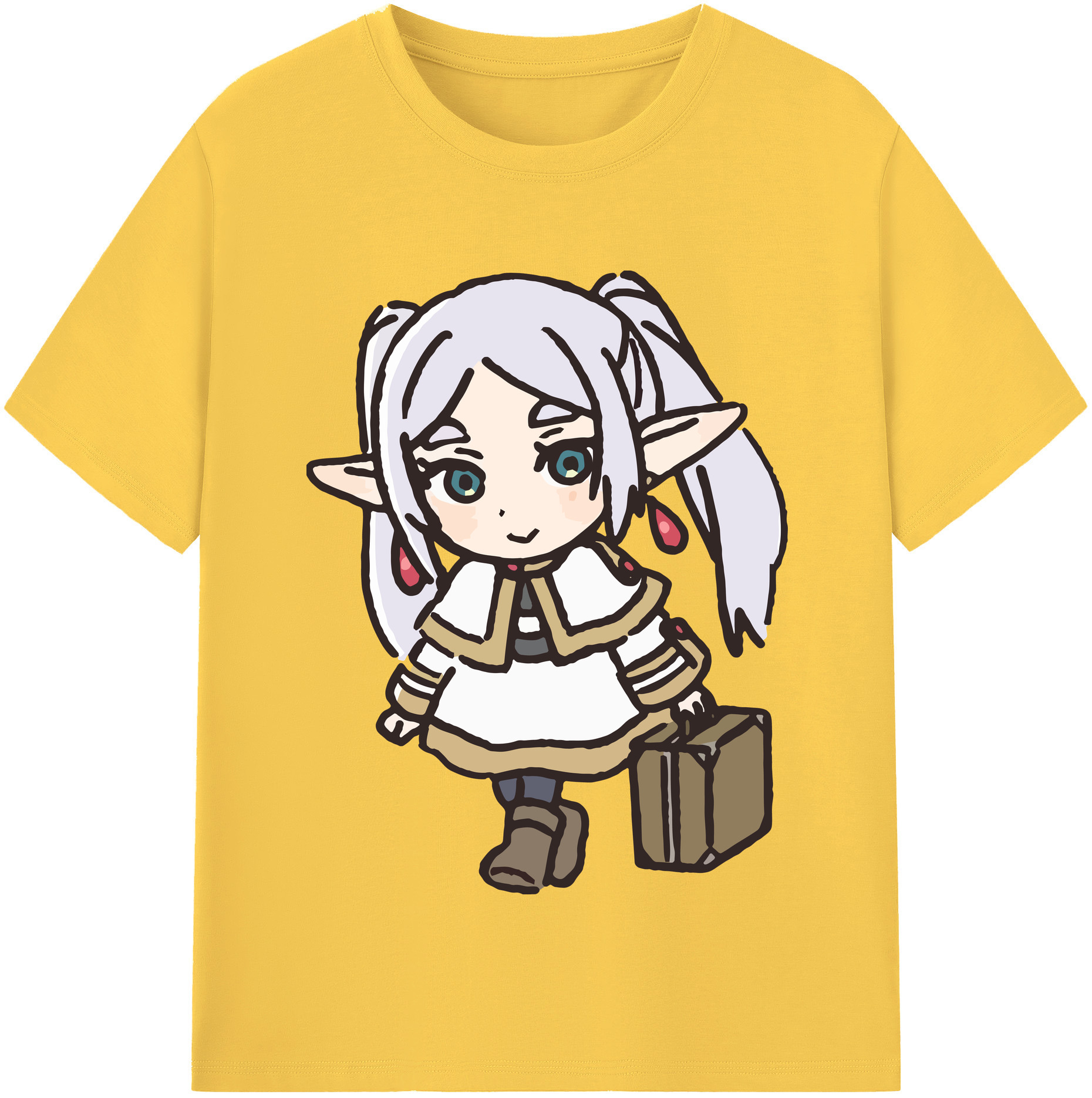 （画像用） 葬送のフリーレン Frieren 綿100％半袖Tシャツ（フロントプリント）
