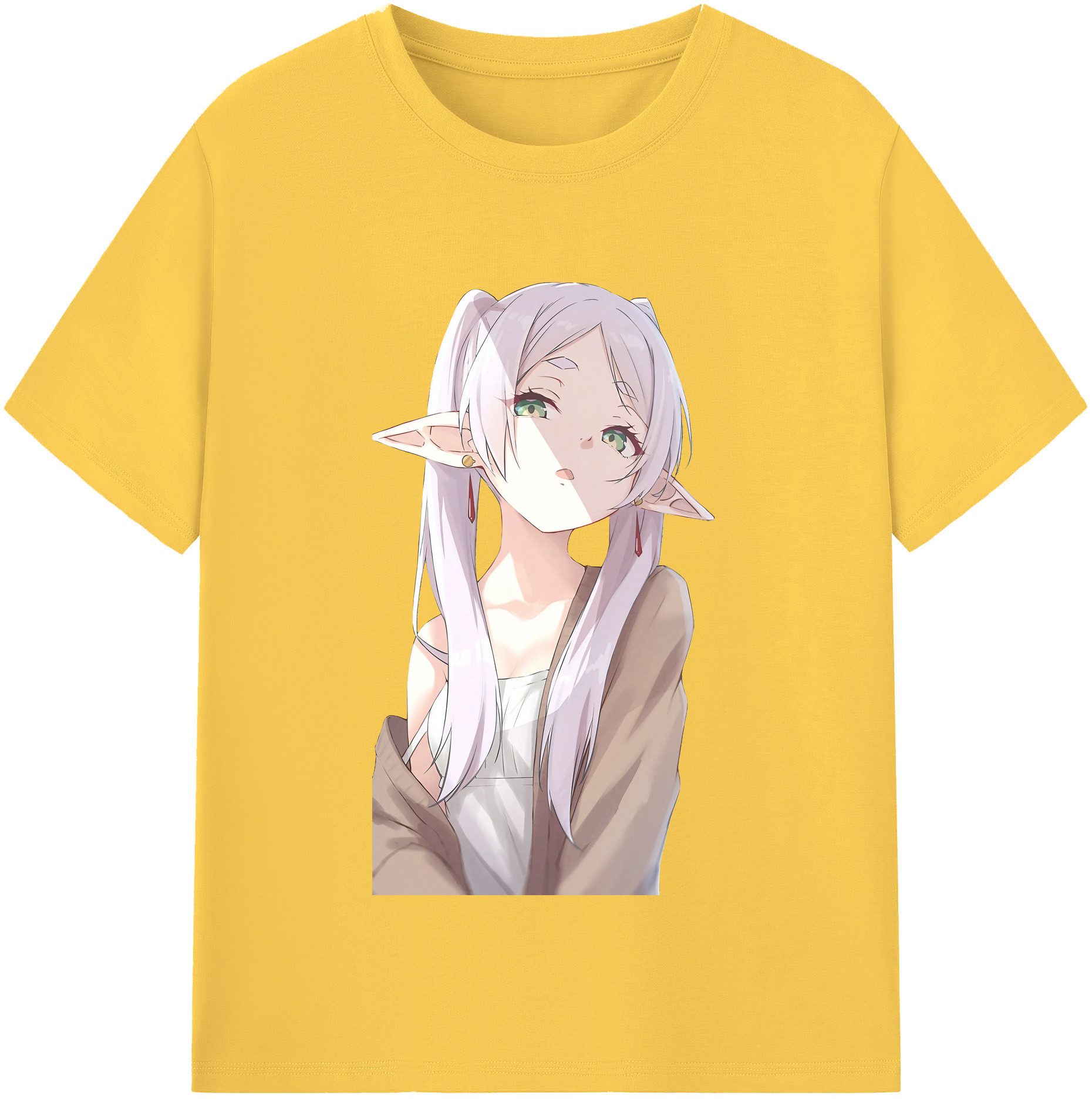 （画像用） 葬送のフリーレン Frieren 綿100％半袖Tシャツ（フロントプリント）