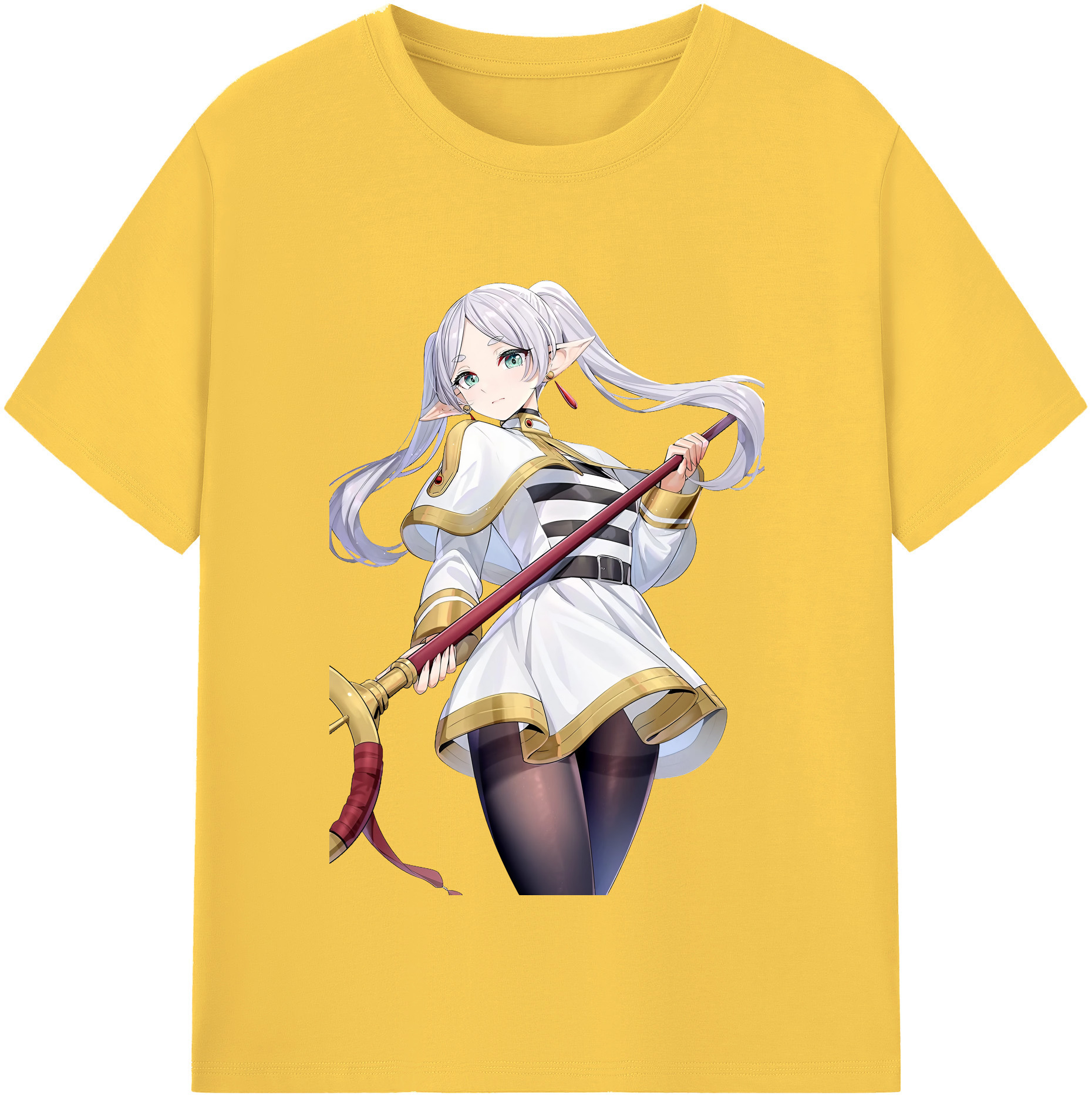 （画像用） 葬送のフリーレン Frieren 綿100％半袖Tシャツ（フロントプリント）
