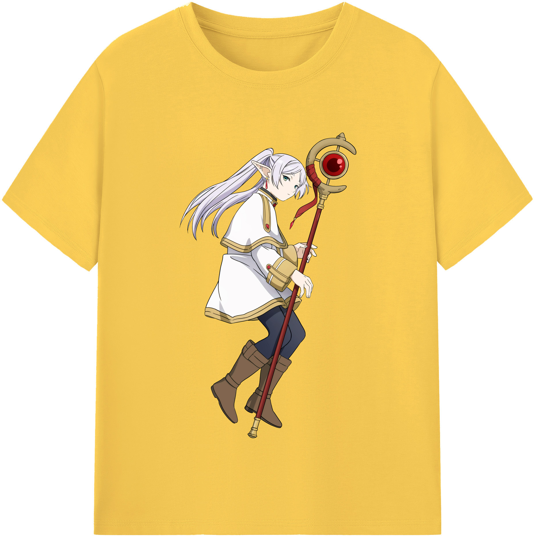 （画像用） 葬送のフリーレン Frieren 綿100％半袖Tシャツ（フロントプリント）