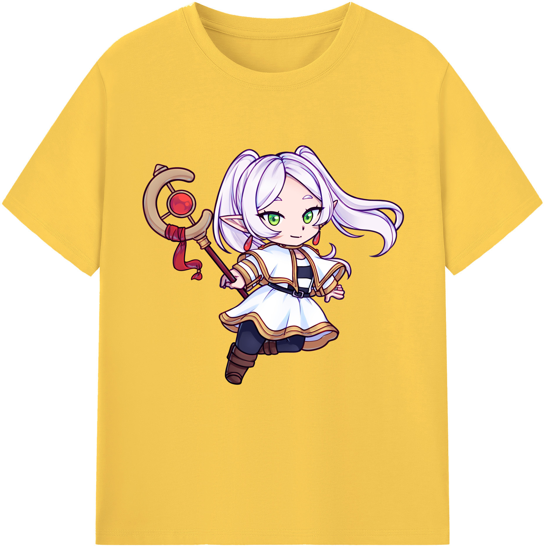 （画像用） 葬送のフリーレン Frieren 綿100％半袖Tシャツ（フロントプリント）
