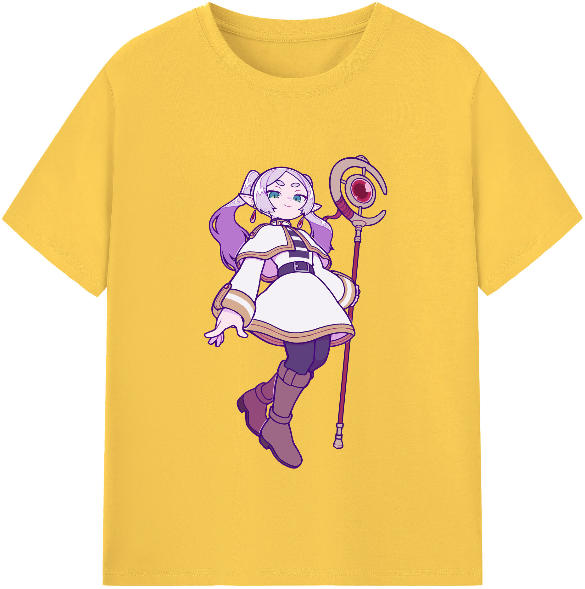 （画像用） 葬送のフリーレン Frieren 綿100％半袖Tシャツ（フロントプリント）