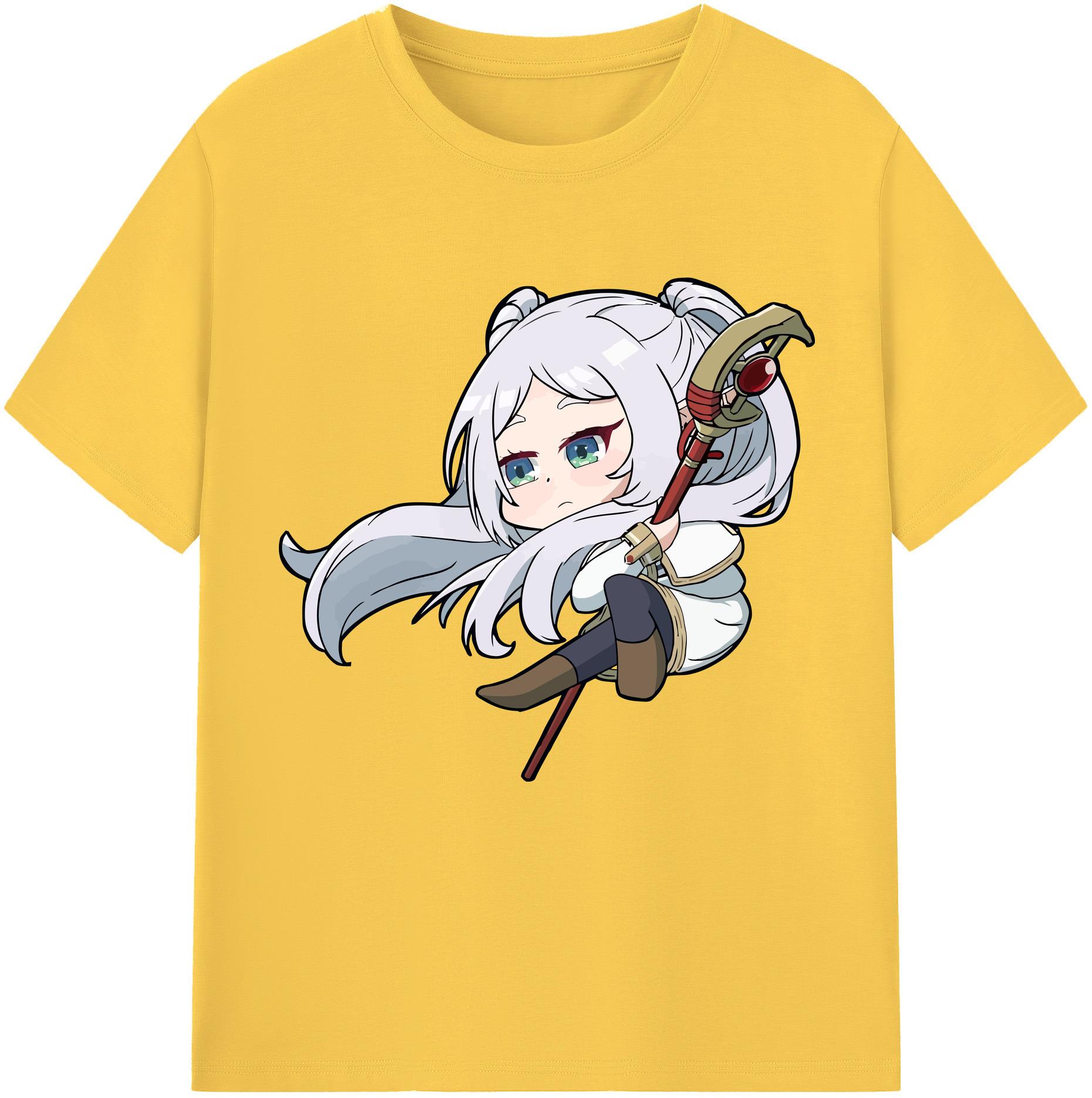 （画像用） 葬送のフリーレン Frieren 綿100％半袖Tシャツ（フロントプリント）