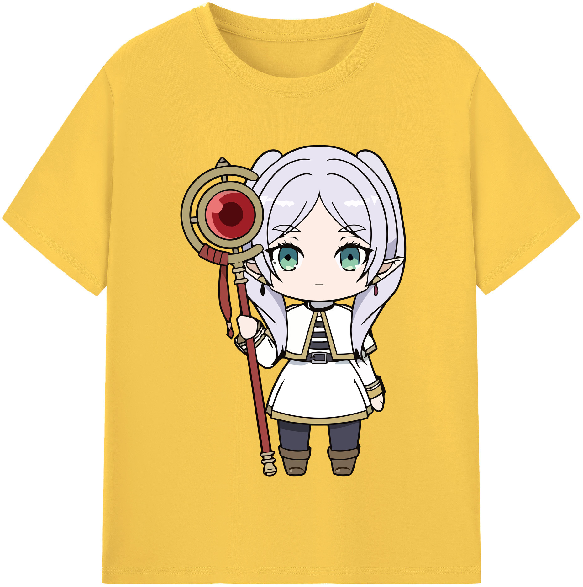 （画像用） 葬送のフリーレン Frieren 綿100％半袖Tシャツ（フロントプリント）
