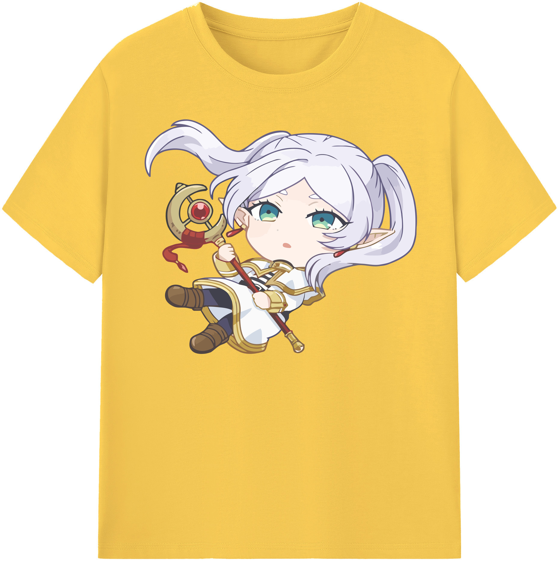 （画像用） 葬送のフリーレン Frieren 綿100％半袖Tシャツ（フロントプリント）
