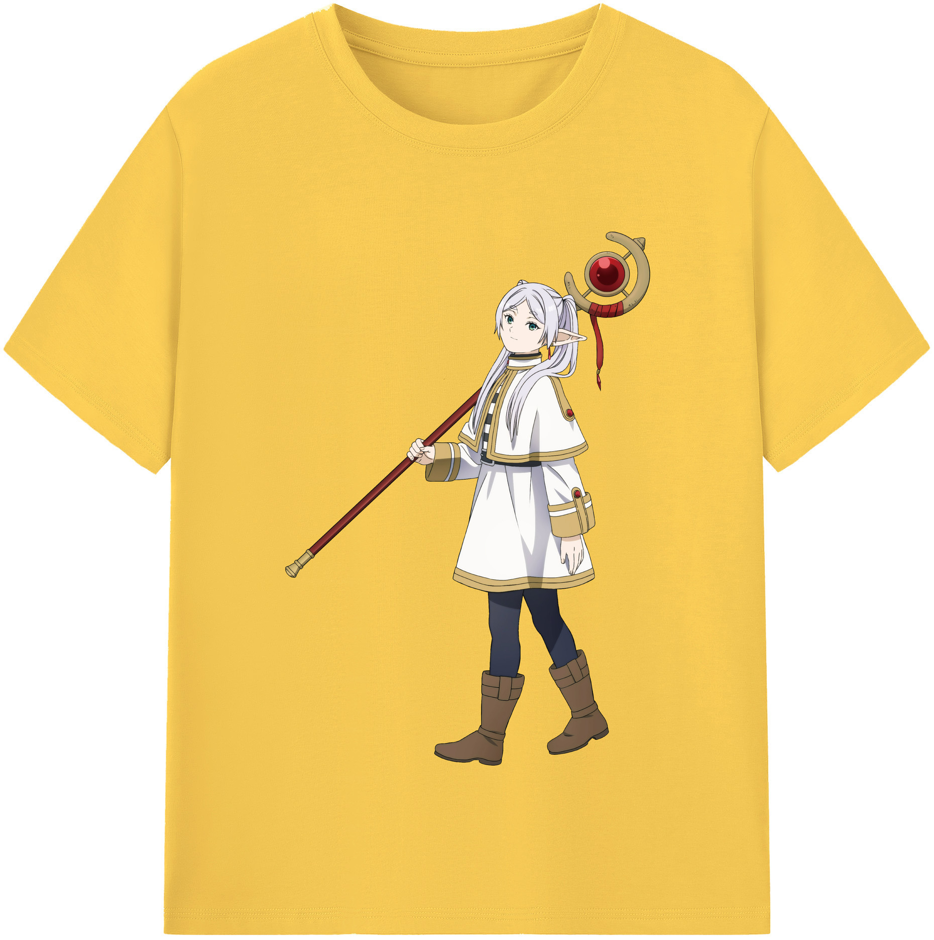 （画像用） 葬送のフリーレン Frieren 綿100％半袖Tシャツ（フロントプリント）