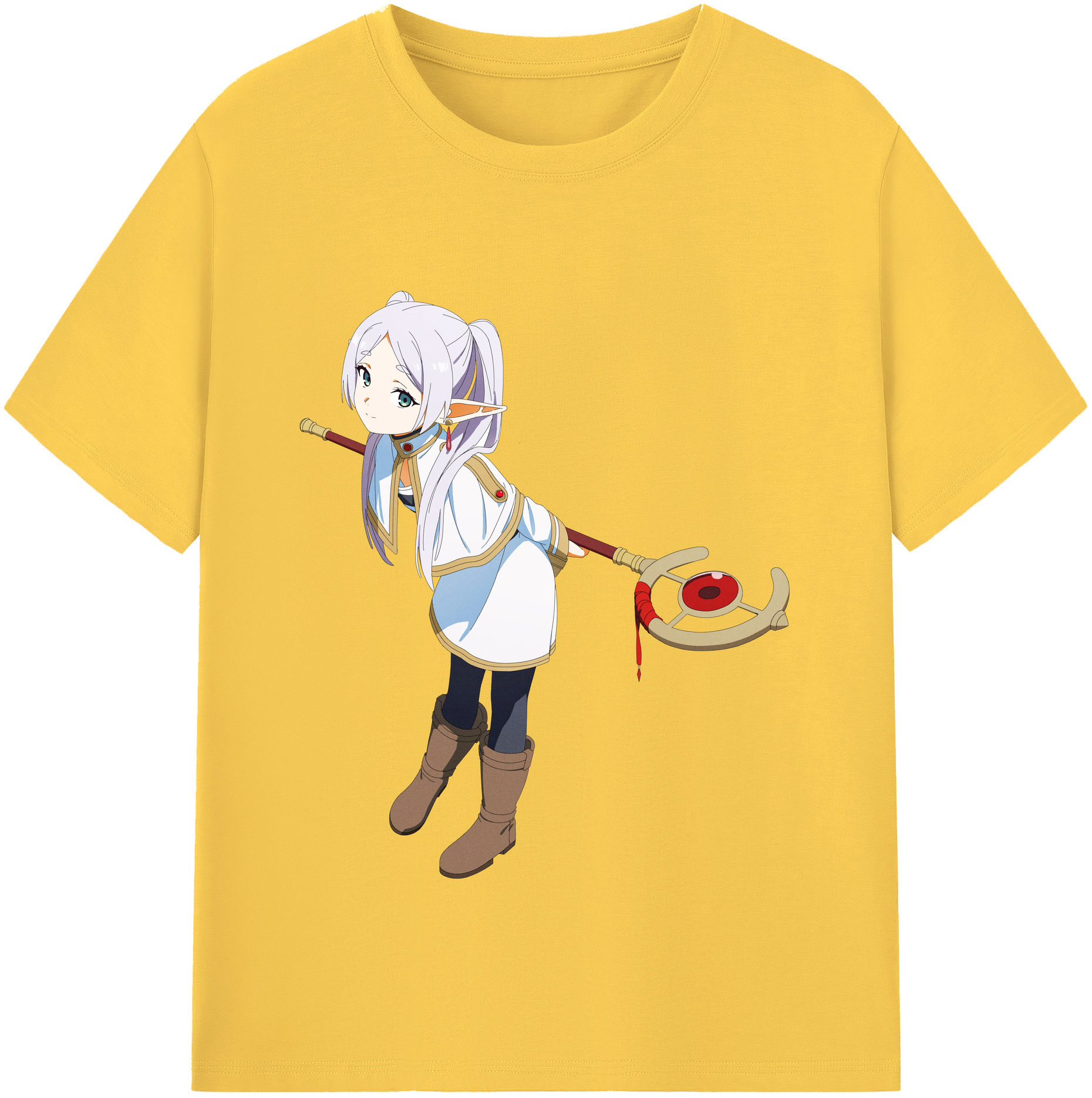 （画像用） 葬送のフリーレン Frieren 綿100％半袖Tシャツ（フロントプリント）