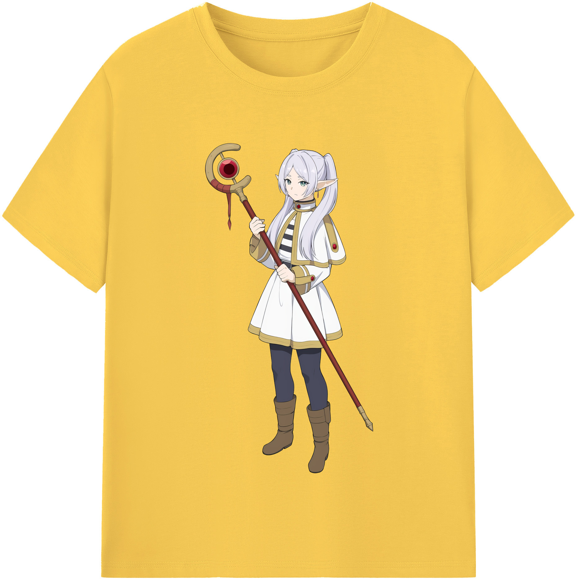 （画像用） 葬送のフリーレン Frieren 綿100％半袖Tシャツ（フロントプリント）