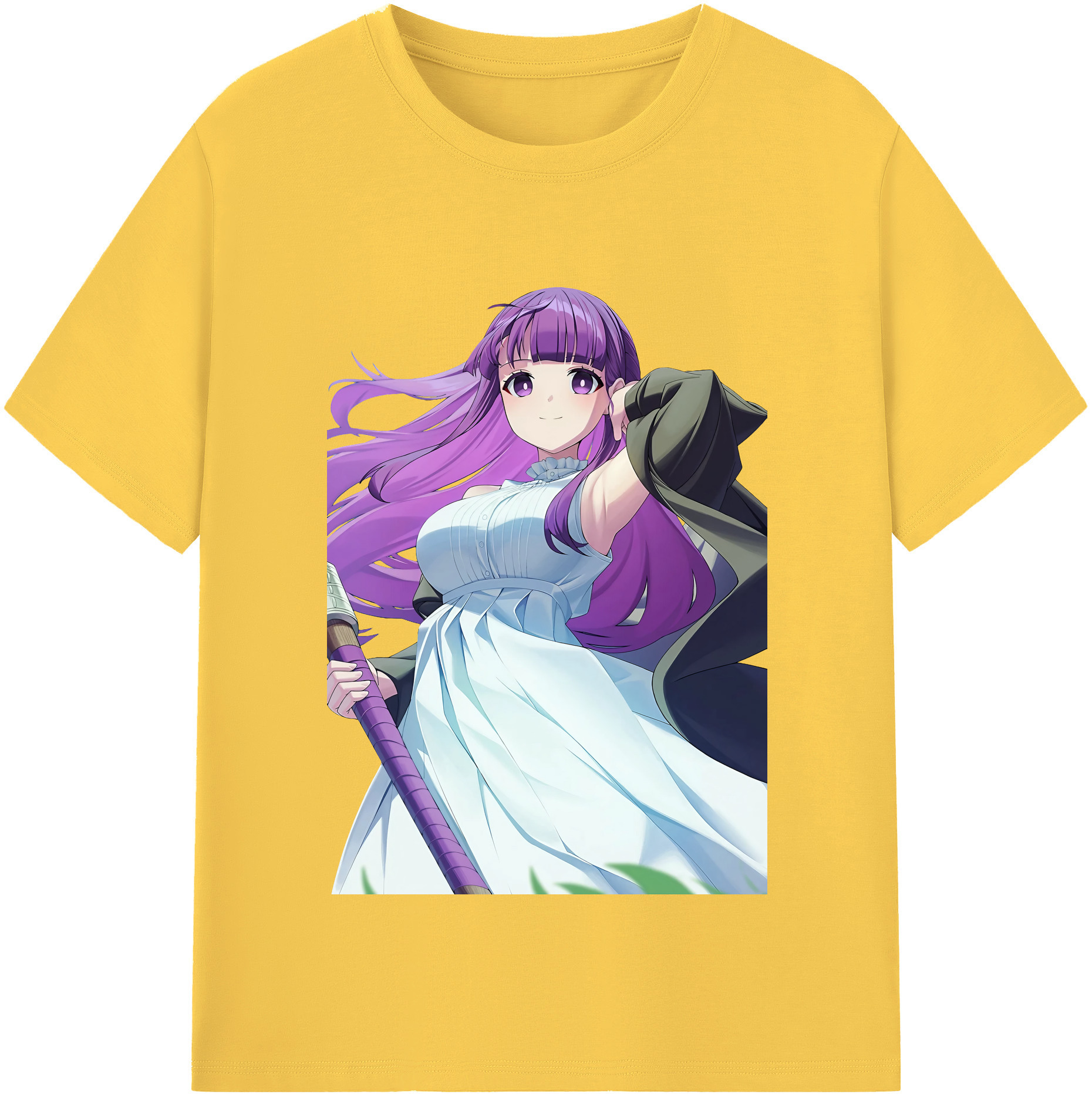 （画像用） 葬送のフリーレン Frieren 綿100％半袖Tシャツ（フロントプリント）