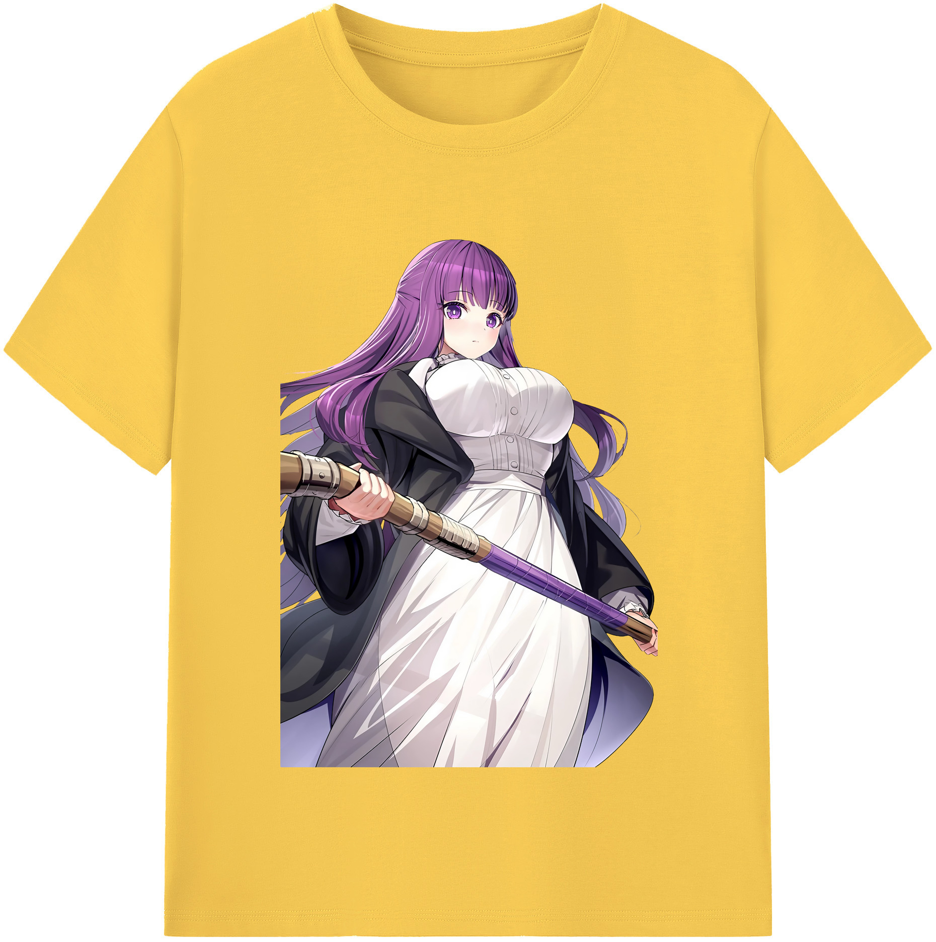 （画像用） 葬送のフリーレン Frieren 綿100％半袖Tシャツ（フロントプリント）