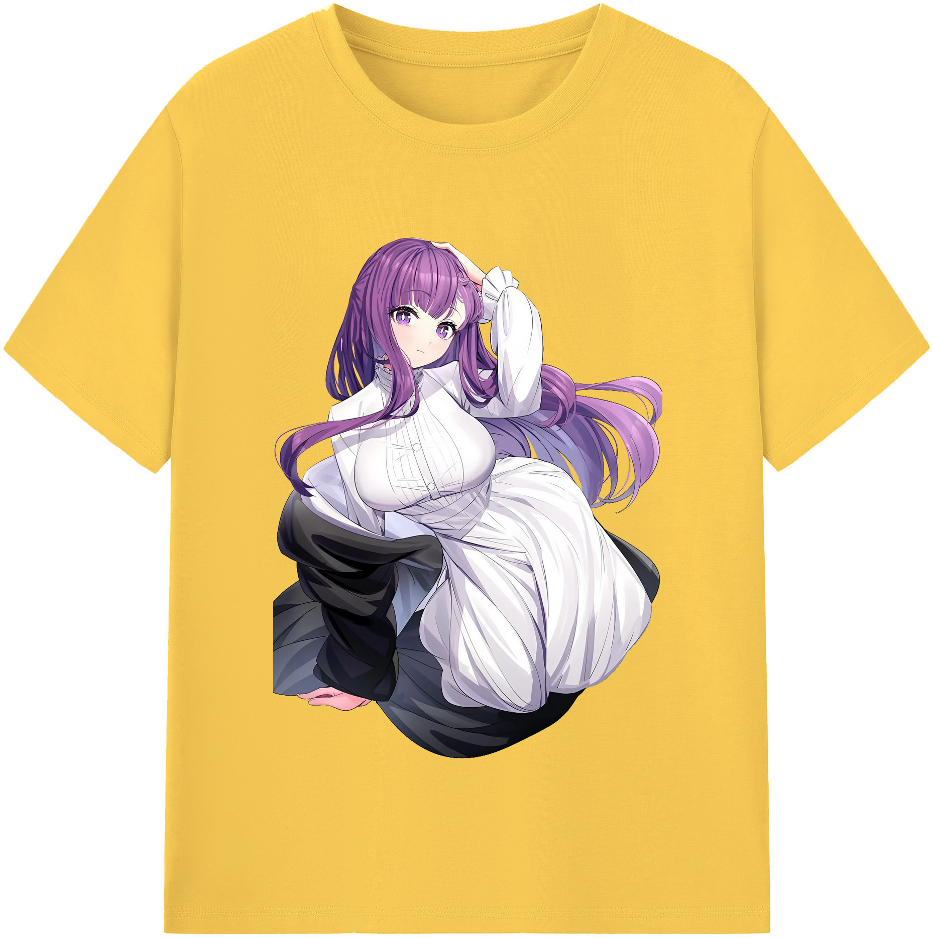 （画像用） 葬送のフリーレン Frieren 綿100％半袖Tシャツ（フロントプリント）