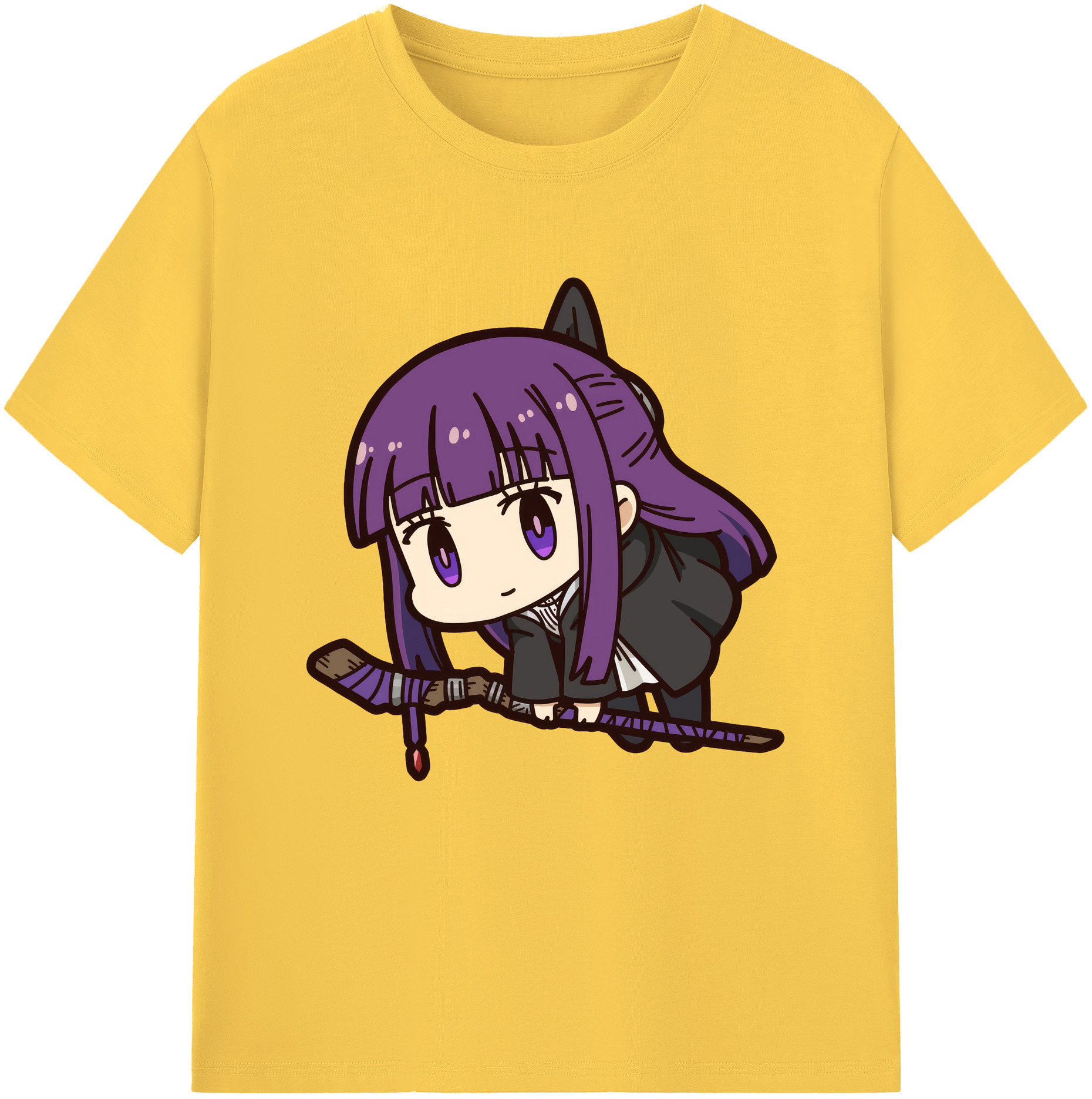 （画像用） 葬送のフリーレン Frieren 綿100％半袖Tシャツ（フロントプリント）