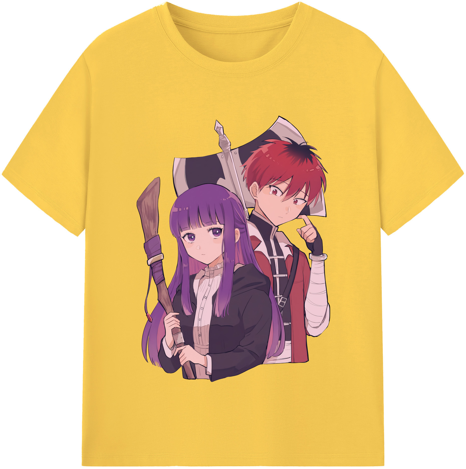 （画像用） 葬送のフリーレン Frieren 綿100％半袖Tシャツ（フロントプリント）