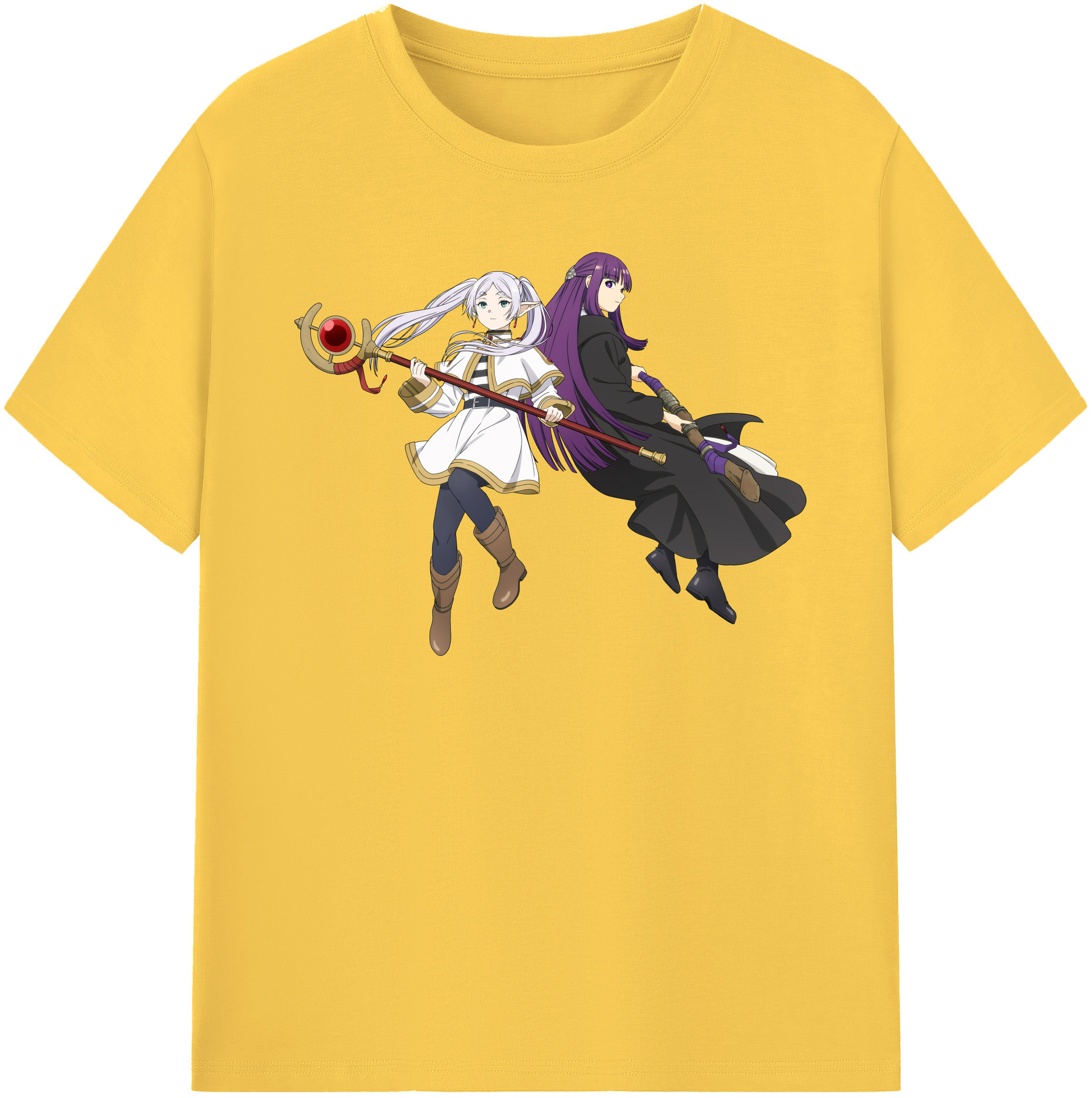 （画像用） 葬送のフリーレン Frieren 綿100％半袖Tシャツ（フロントプリント）