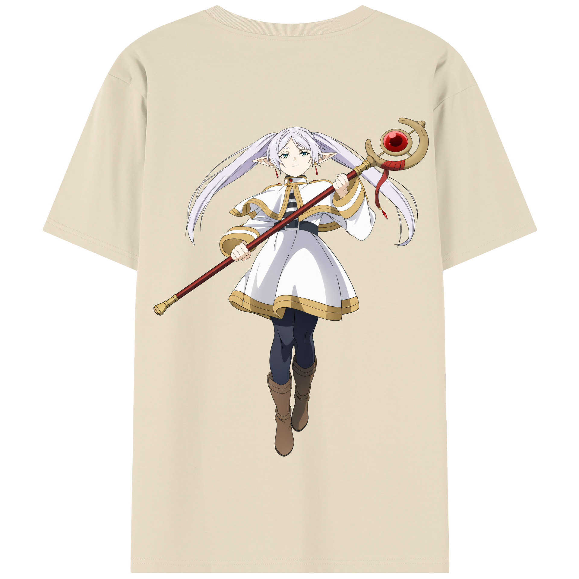（画像用） 葬送のフリーレン Frieren 綿100％半袖Tシャツ（背面プリント）
