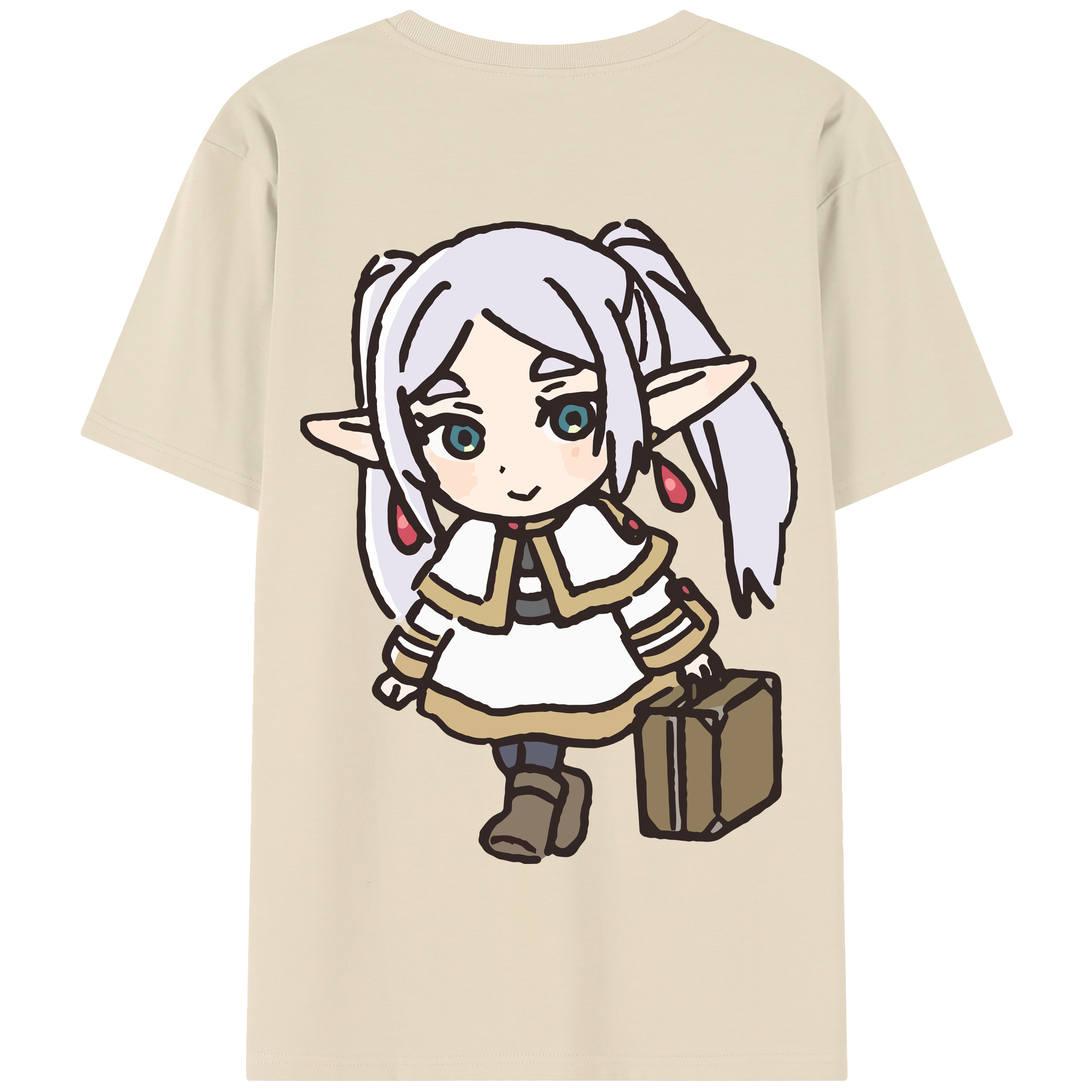（画像用） 葬送のフリーレン Frieren 綿100％半袖Tシャツ（背面プリント）