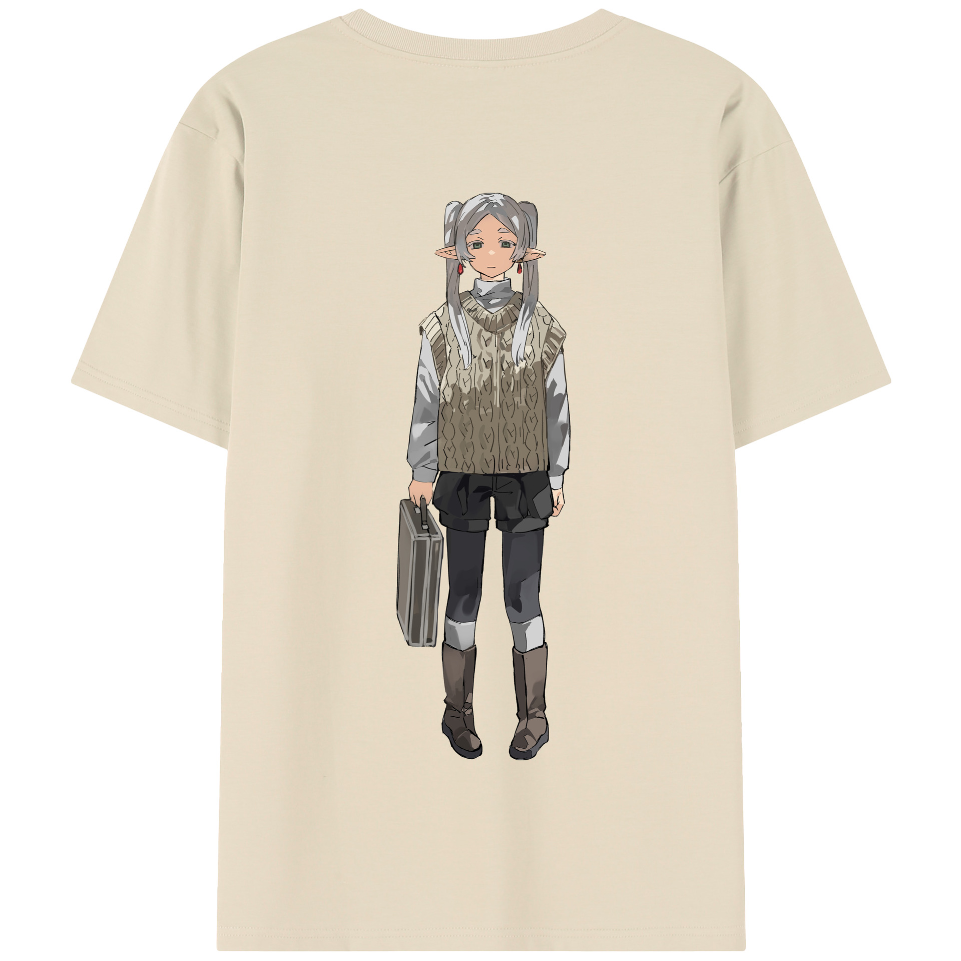 （画像用） 葬送のフリーレン Frieren 綿100％半袖Tシャツ（背面プリント）