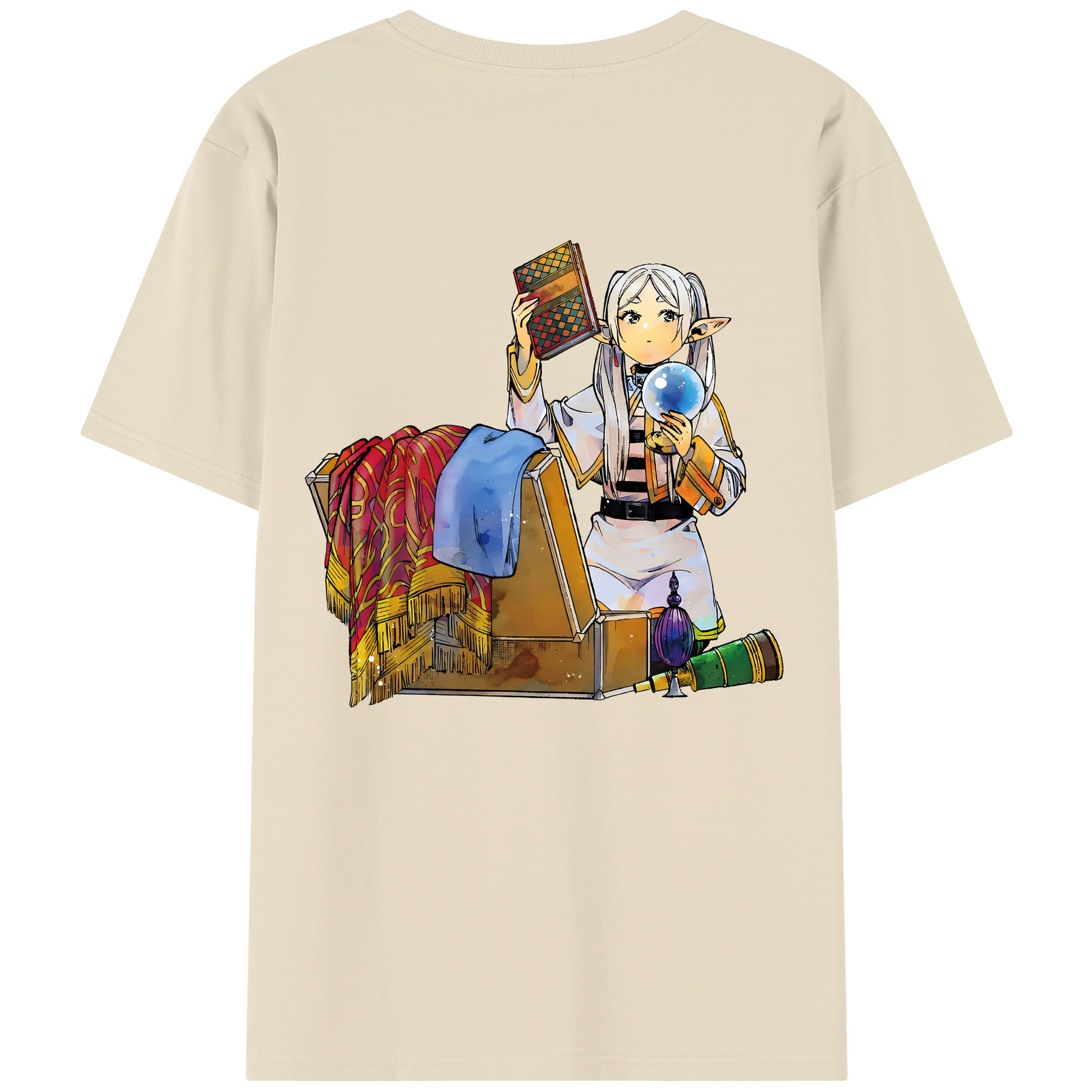 （画像用） 葬送のフリーレン Frieren 綿100％半袖Tシャツ（背面プリント）