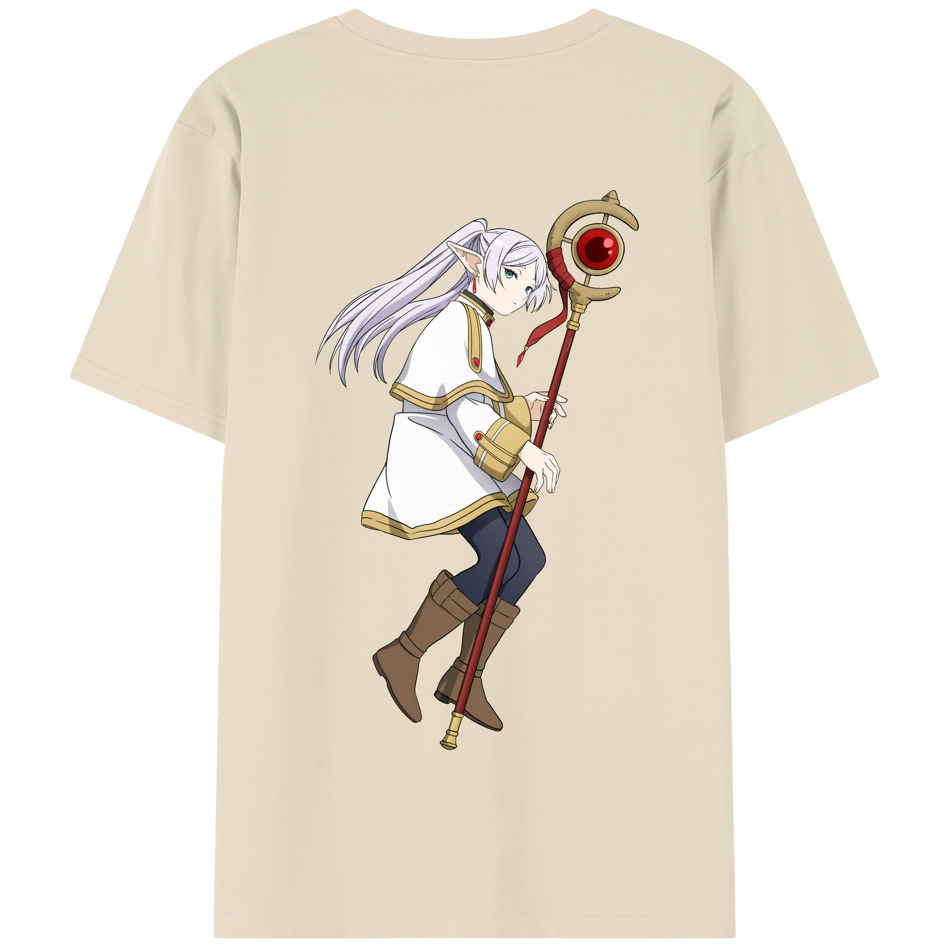 （画像用） 葬送のフリーレン Frieren 綿100％半袖Tシャツ（背面プリント）