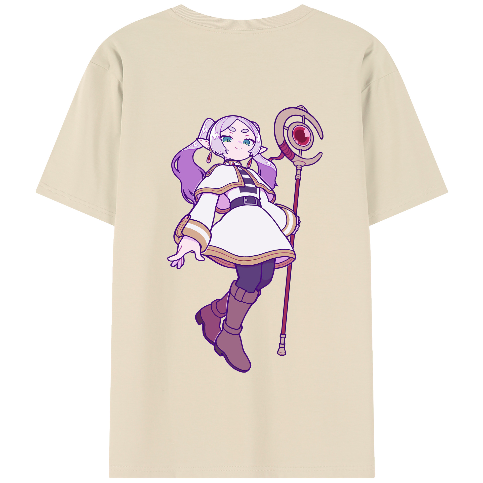 （画像用） 葬送のフリーレン Frieren 綿100％半袖Tシャツ（背面プリント）