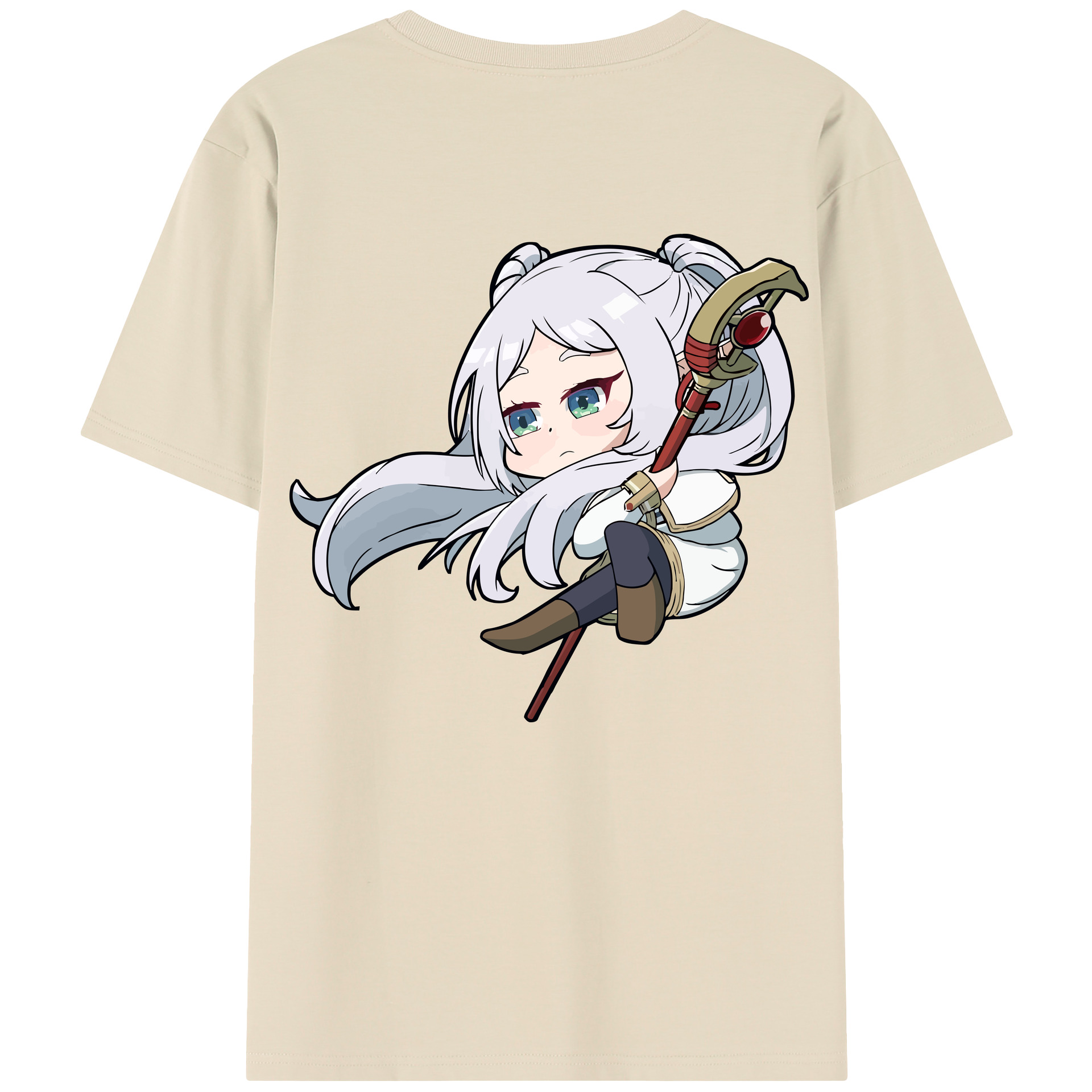（画像用） 葬送のフリーレン Frieren 綿100％半袖Tシャツ（背面プリント）
