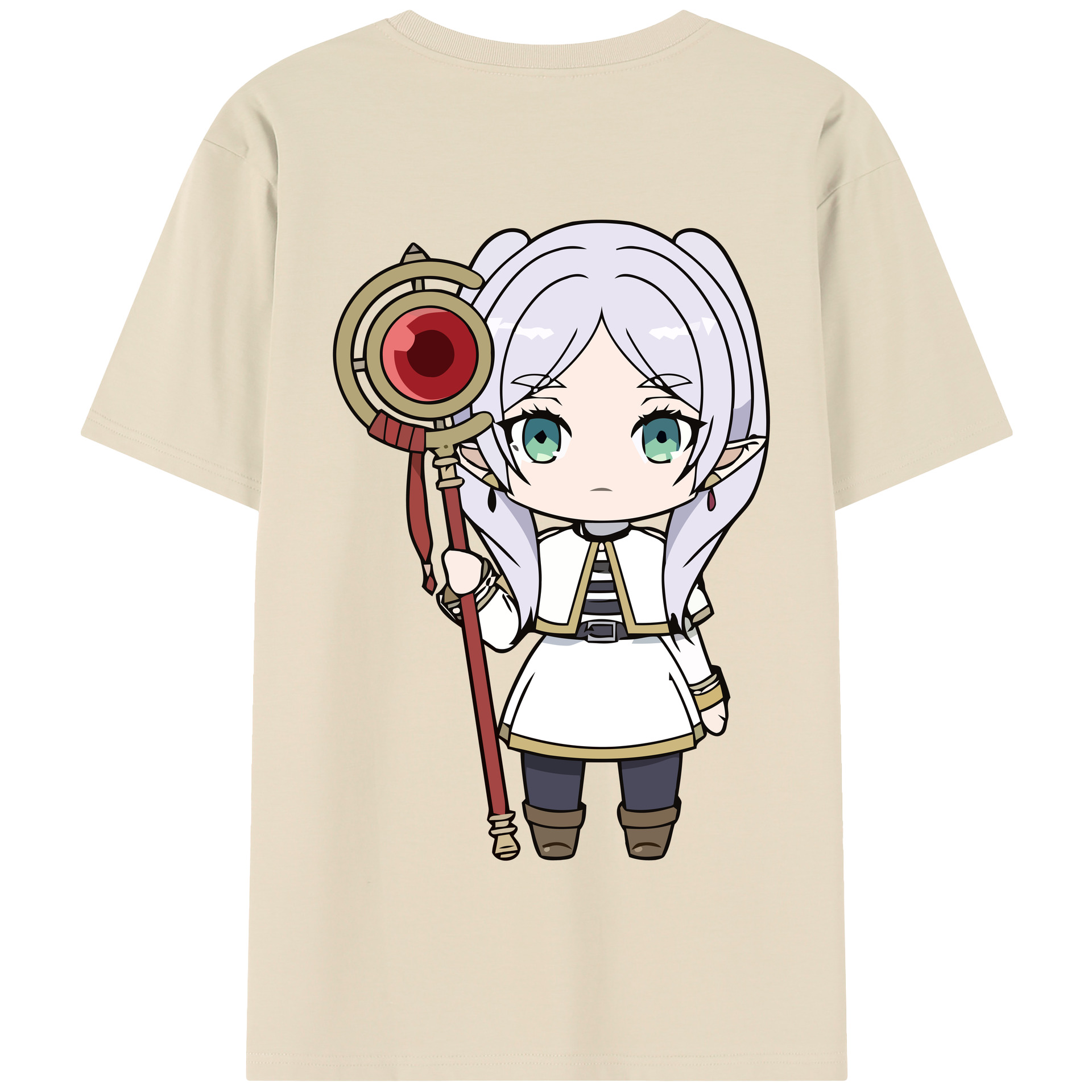 （画像用） 葬送のフリーレン Frieren 綿100％半袖Tシャツ（背面プリント）