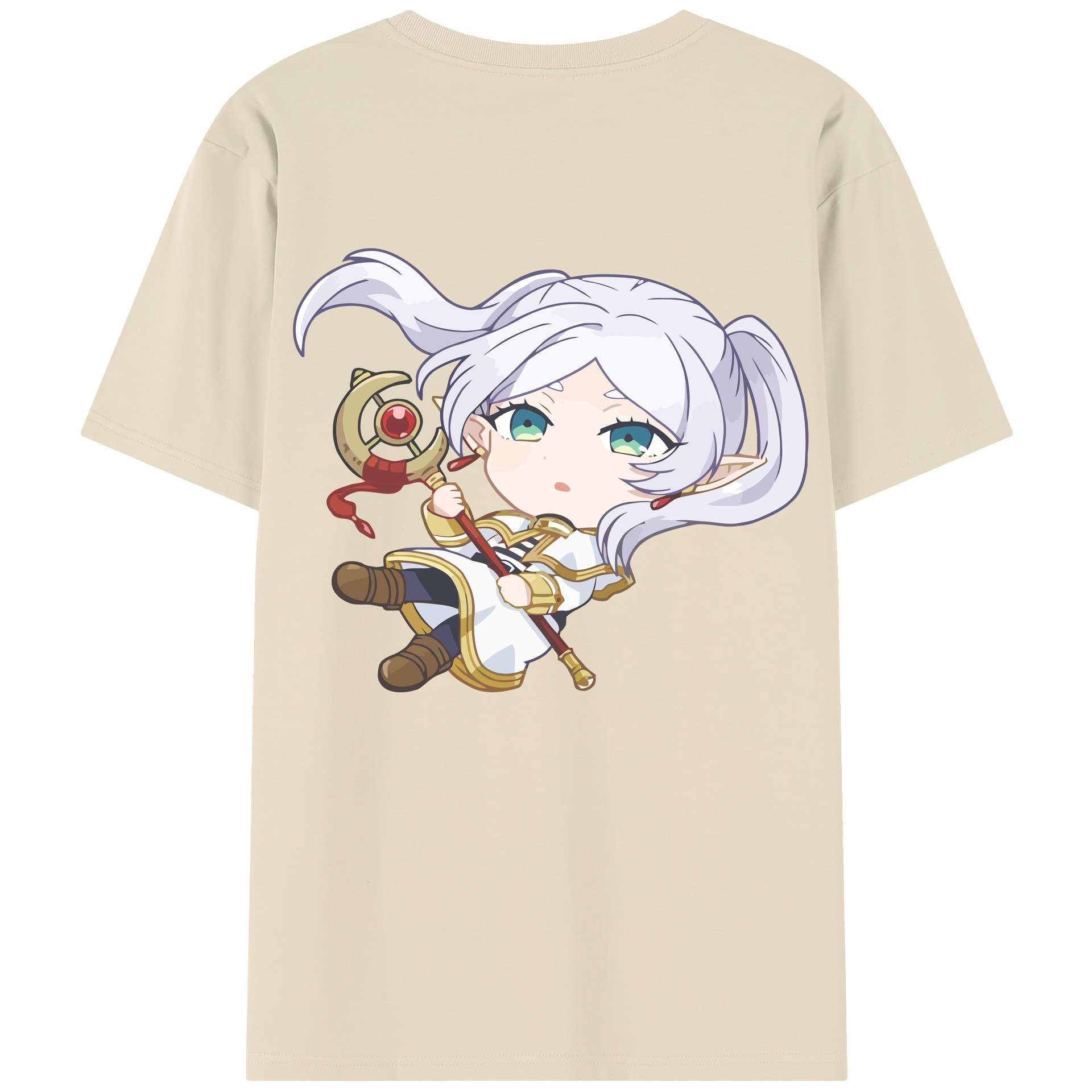 （画像用） 葬送のフリーレン Frieren 綿100％半袖Tシャツ（背面プリント）