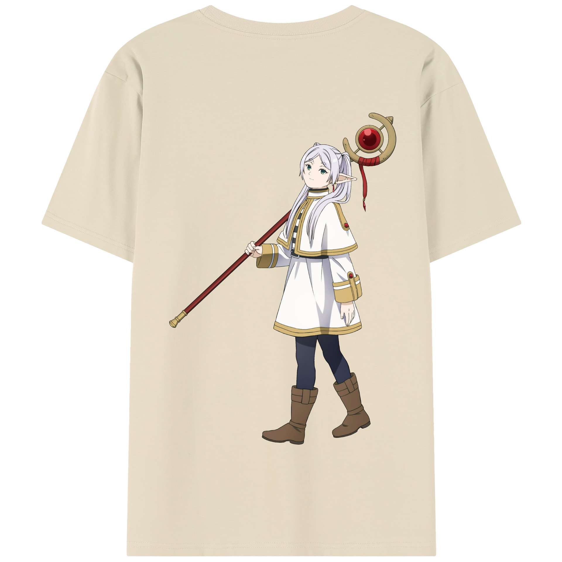 （画像用） 葬送のフリーレン Frieren 綿100％半袖Tシャツ（背面プリント）