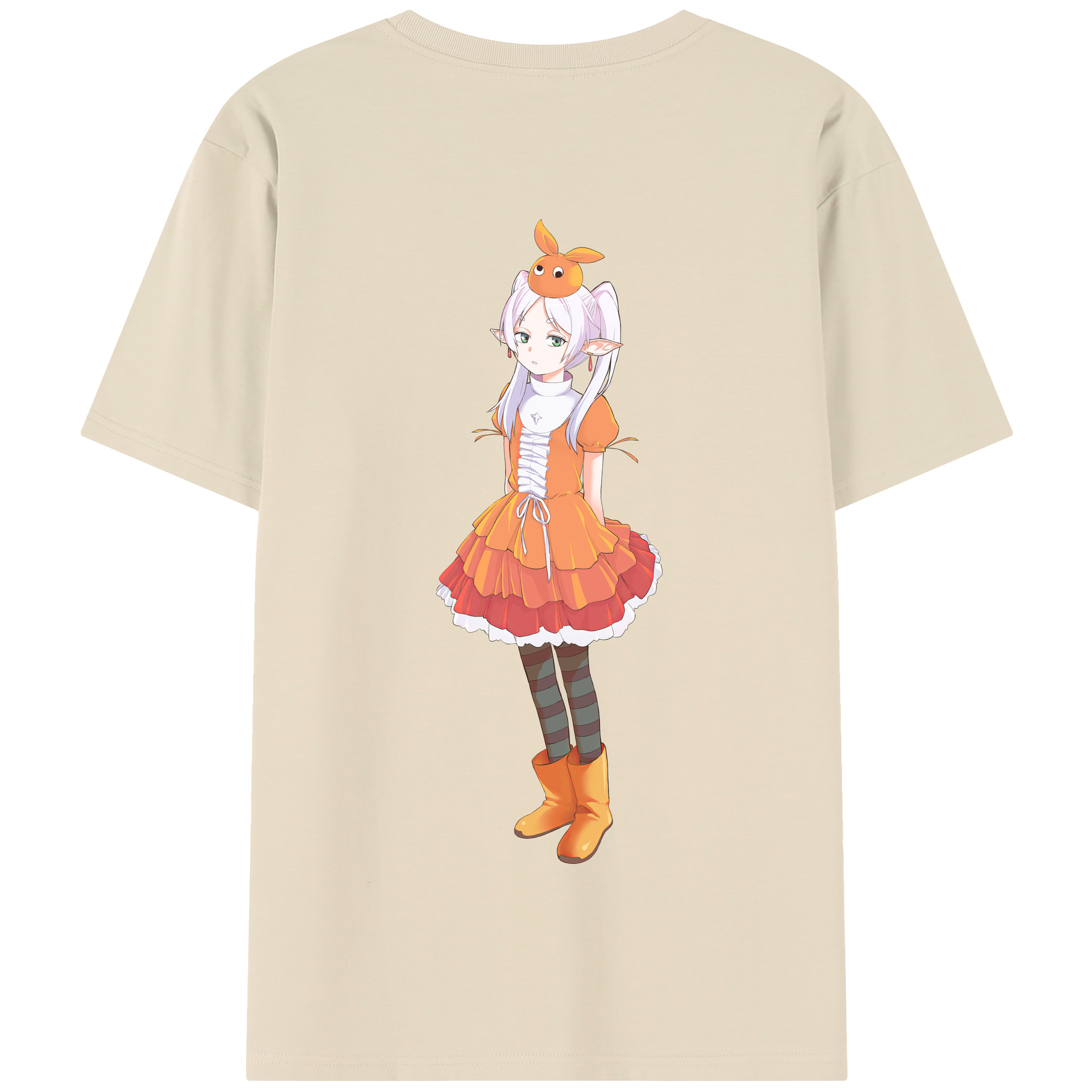 （画像用） 葬送のフリーレン Frieren 綿100％半袖Tシャツ（背面プリント）