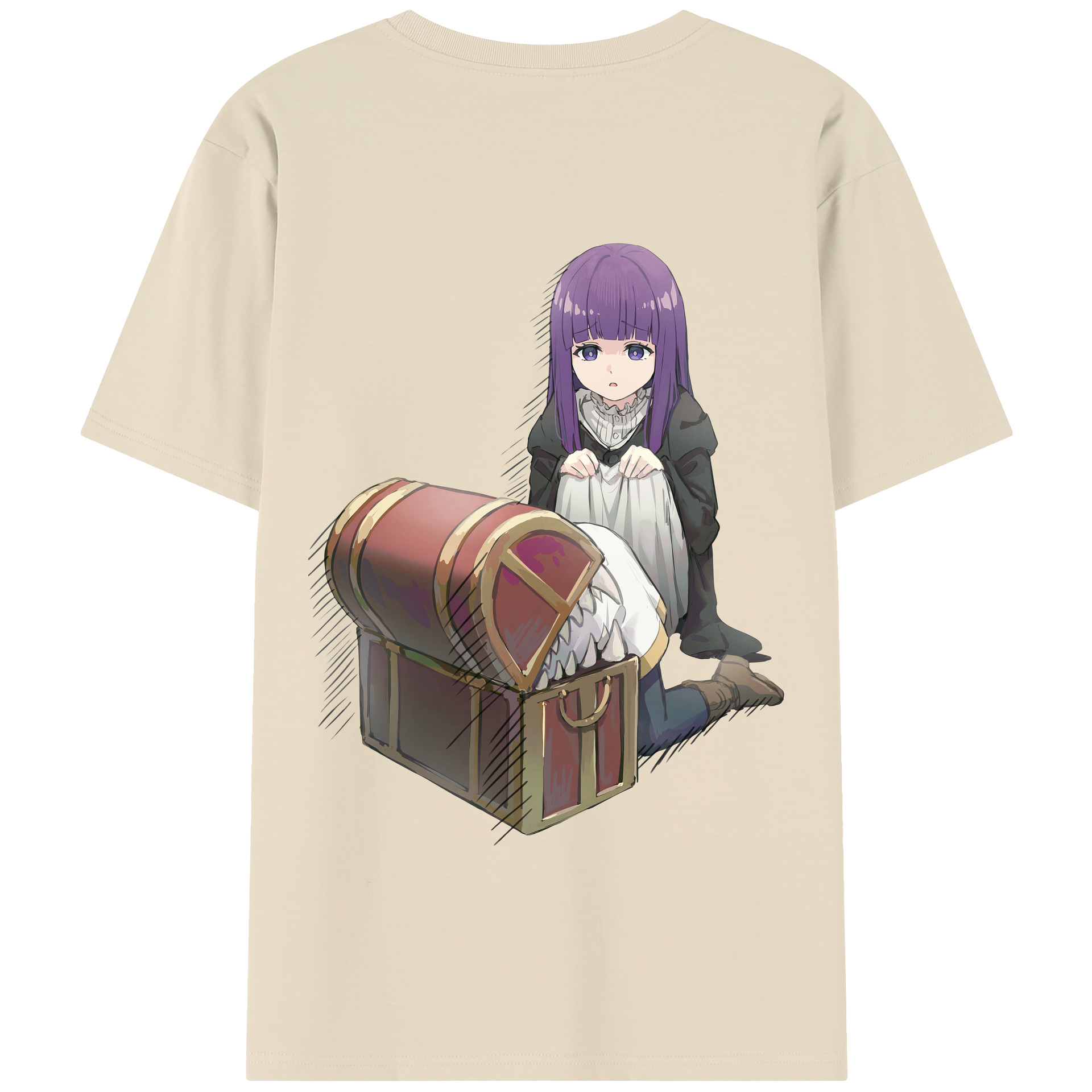 （画像用） 葬送のフリーレン Frieren 綿100％半袖Tシャツ（背面プリント）