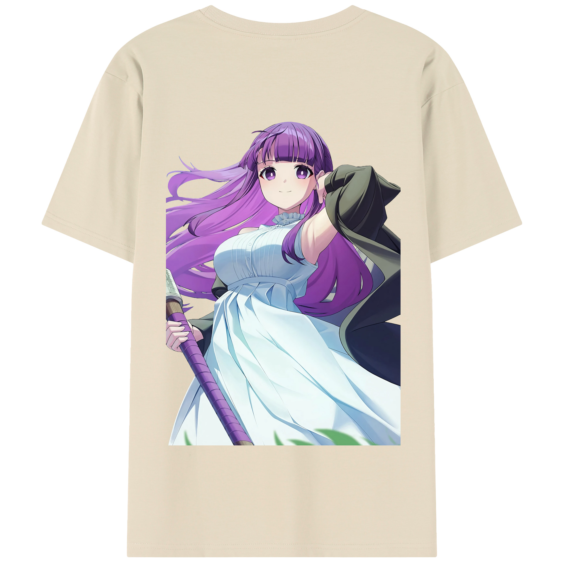 （画像用） 葬送のフリーレン Frieren 綿100％半袖Tシャツ（背面プリント）