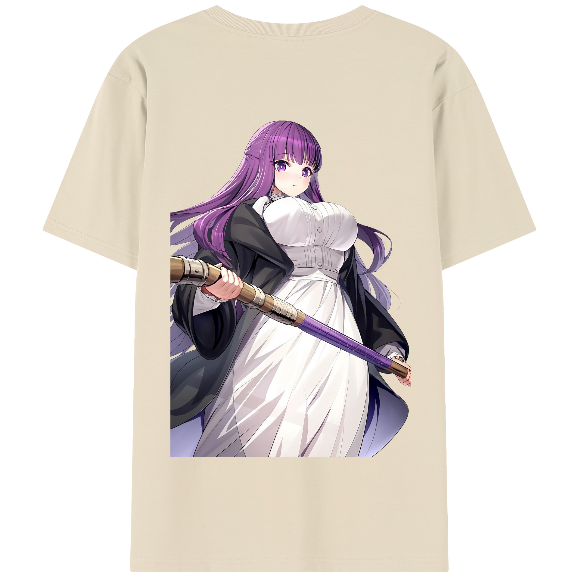 （画像用） 葬送のフリーレン Frieren 綿100％半袖Tシャツ（背面プリント）