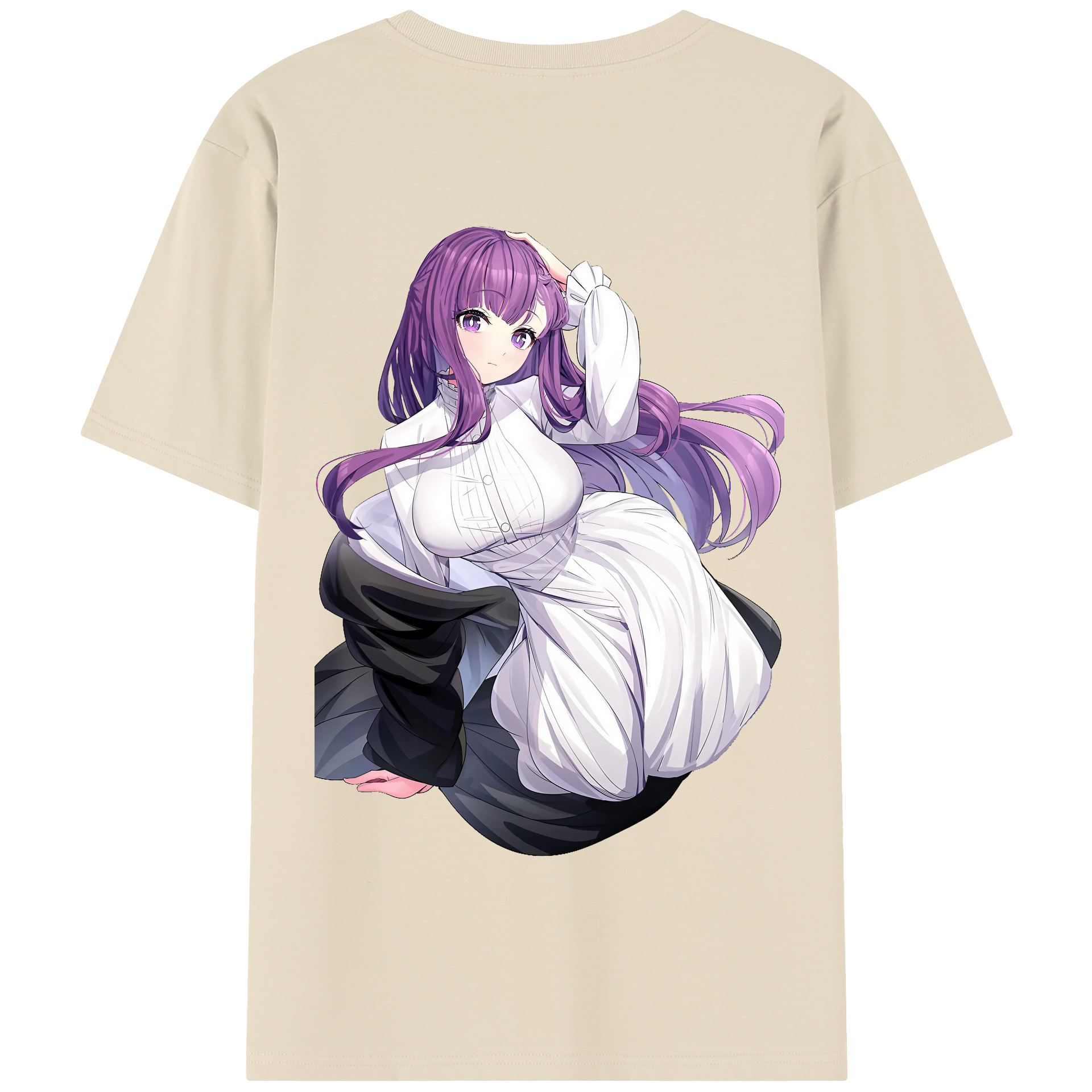 （画像用） 葬送のフリーレン Frieren 綿100％半袖Tシャツ（背面プリント）