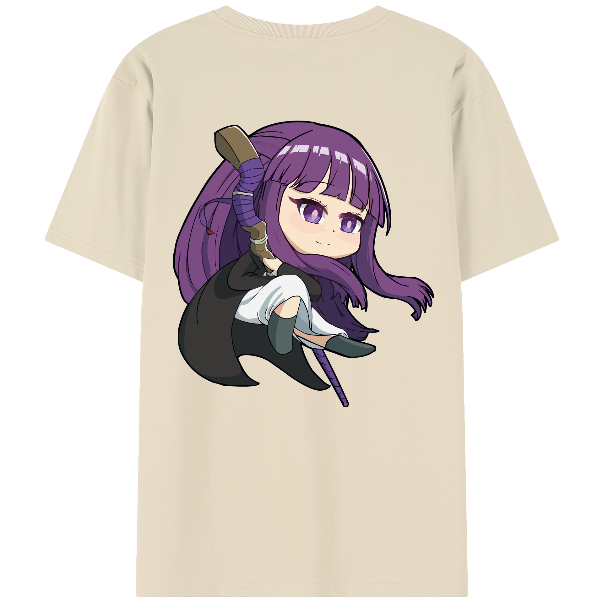 （画像用） 葬送のフリーレン Frieren 綿100％半袖Tシャツ（背面プリント）