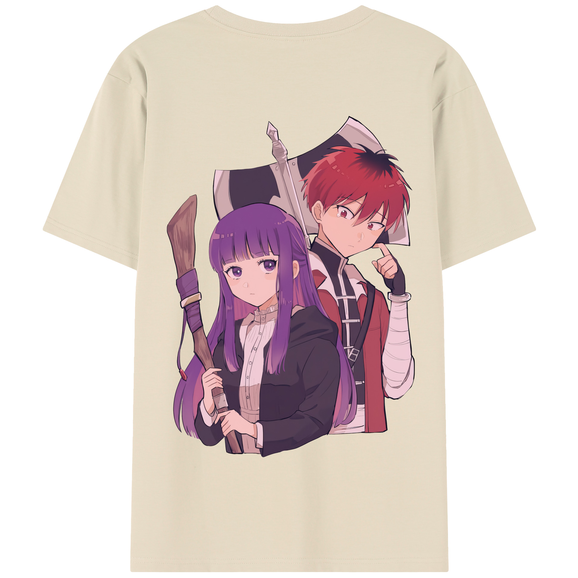（画像用） 葬送のフリーレン Frieren 綿100％半袖Tシャツ（背面プリント）