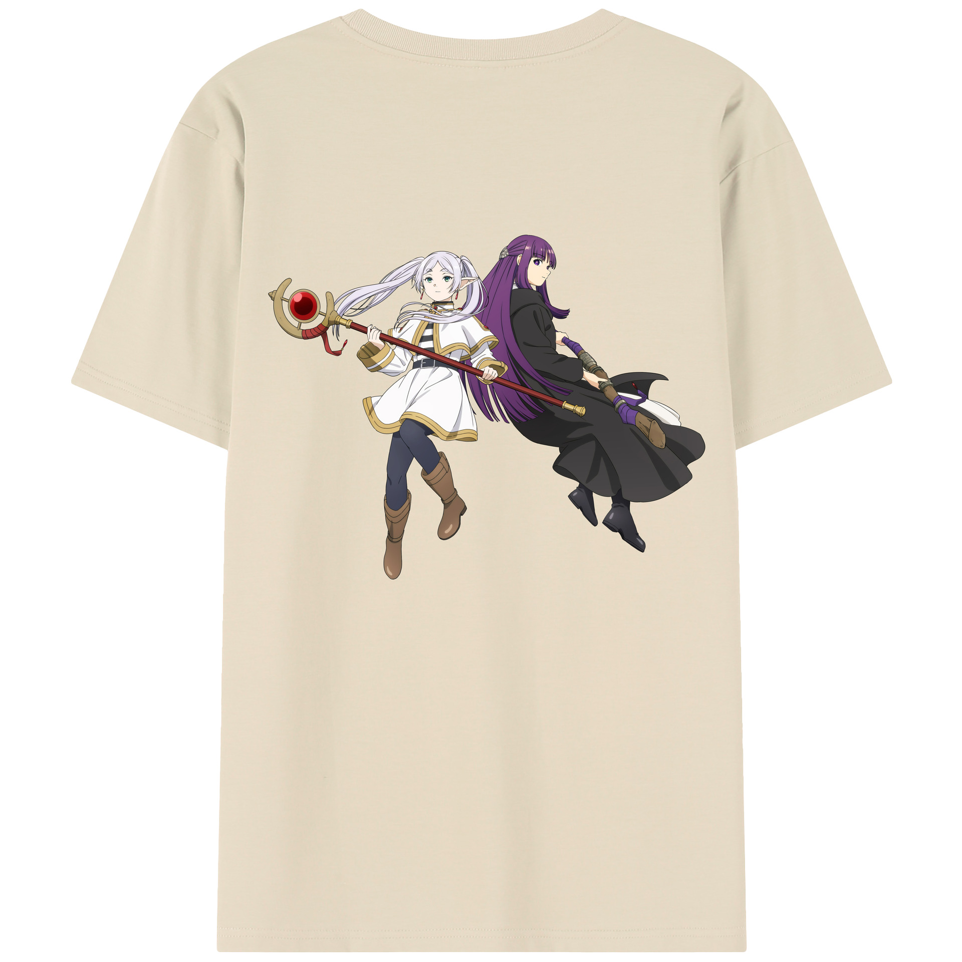 （画像用） 葬送のフリーレン Frieren 綿100％半袖Tシャツ（背面プリント）