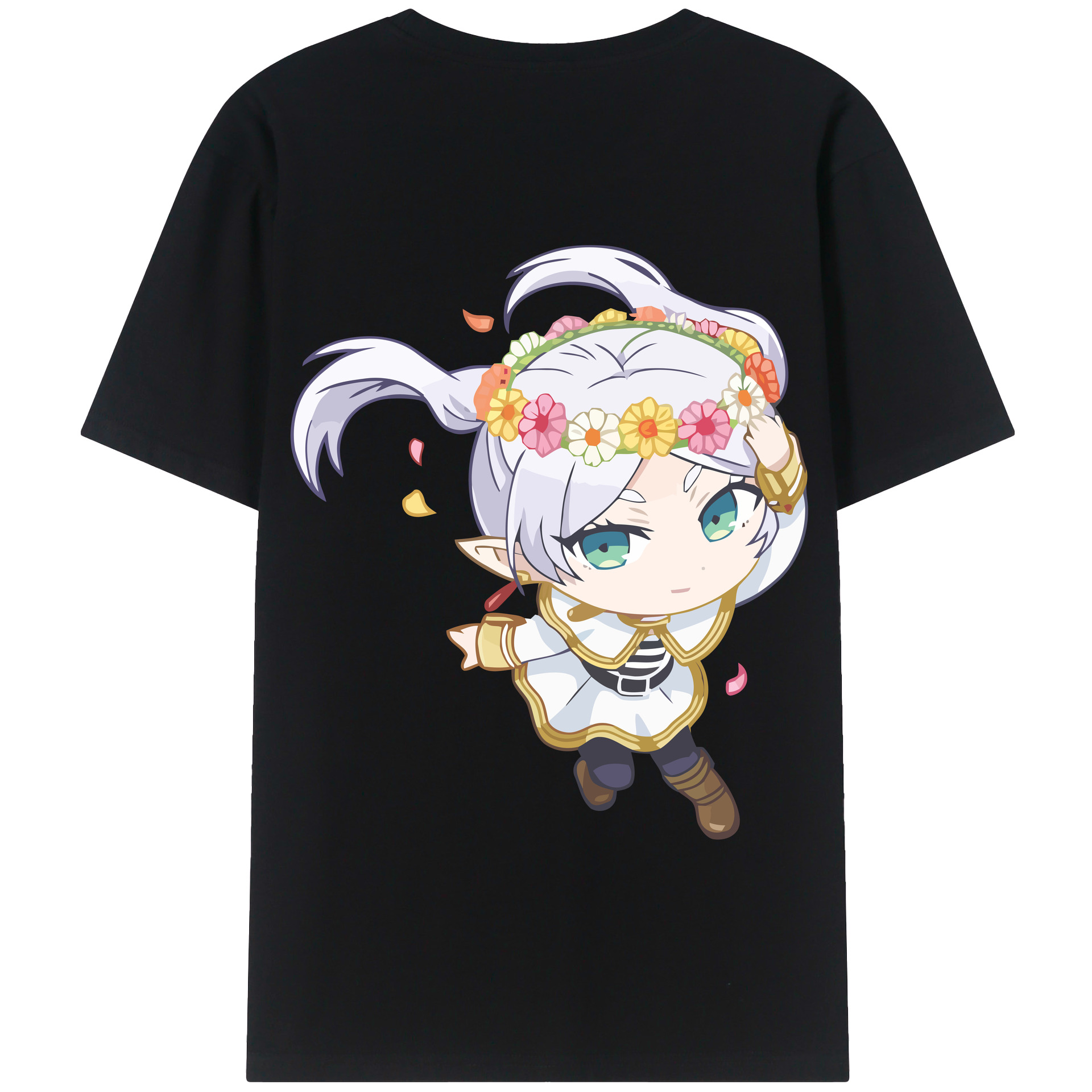 （画像用） 葬送のフリーレン Frieren 綿100％半袖Tシャツ（背面プリント）
