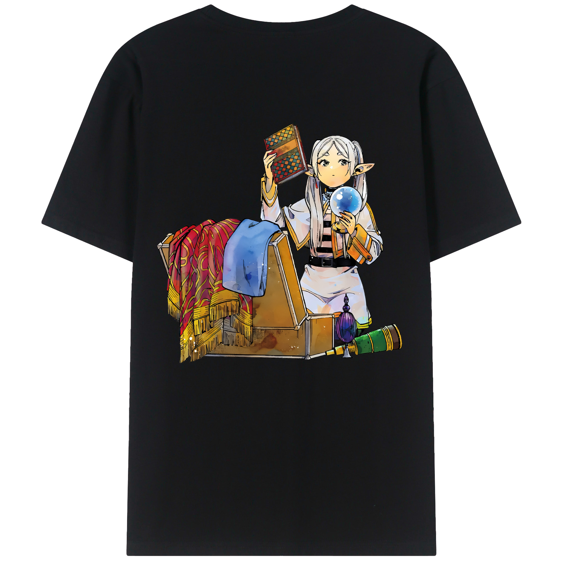 （画像用） 葬送のフリーレン Frieren 綿100％半袖Tシャツ（背面プリント）