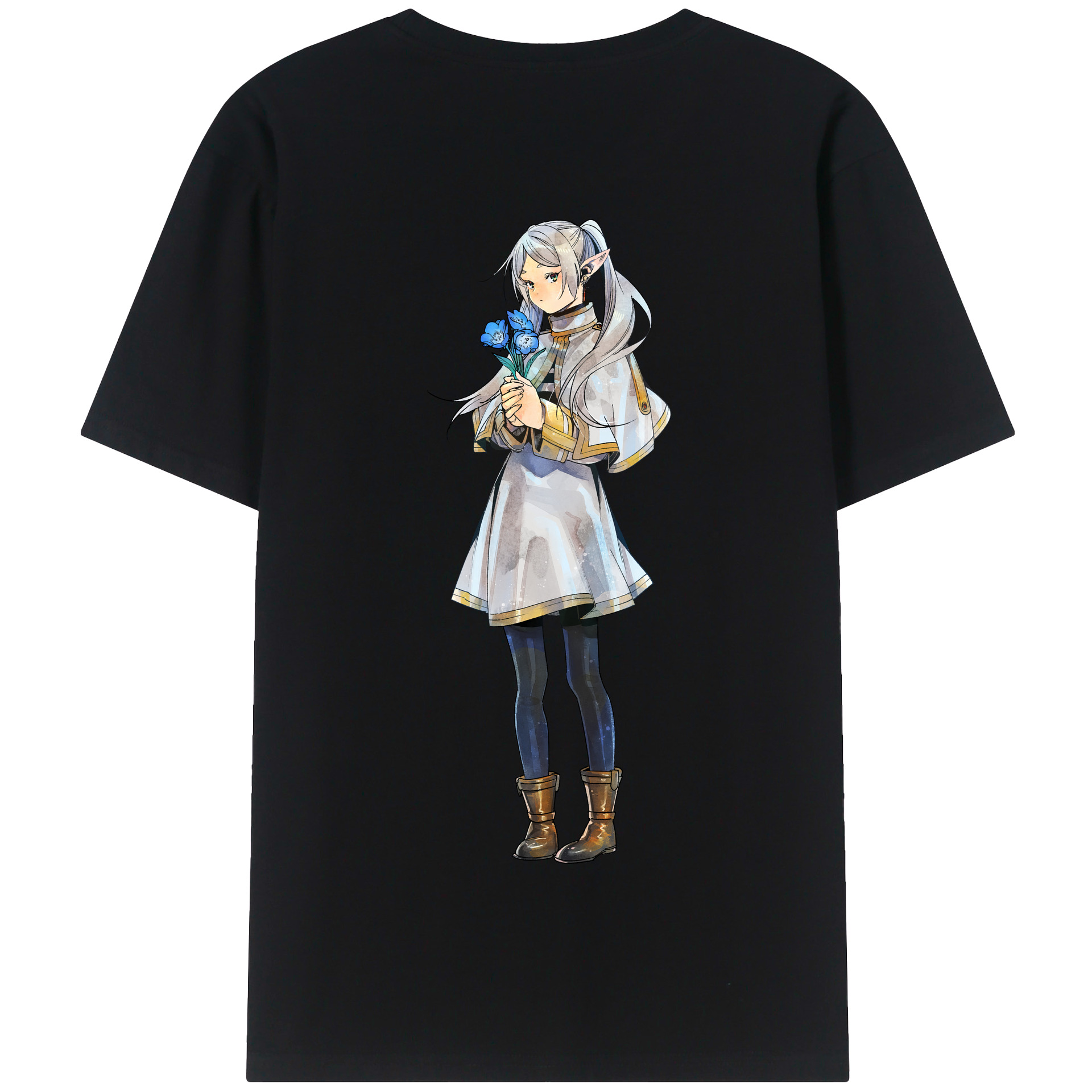 （画像用） 葬送のフリーレン Frieren 綿100％半袖Tシャツ（背面プリント）