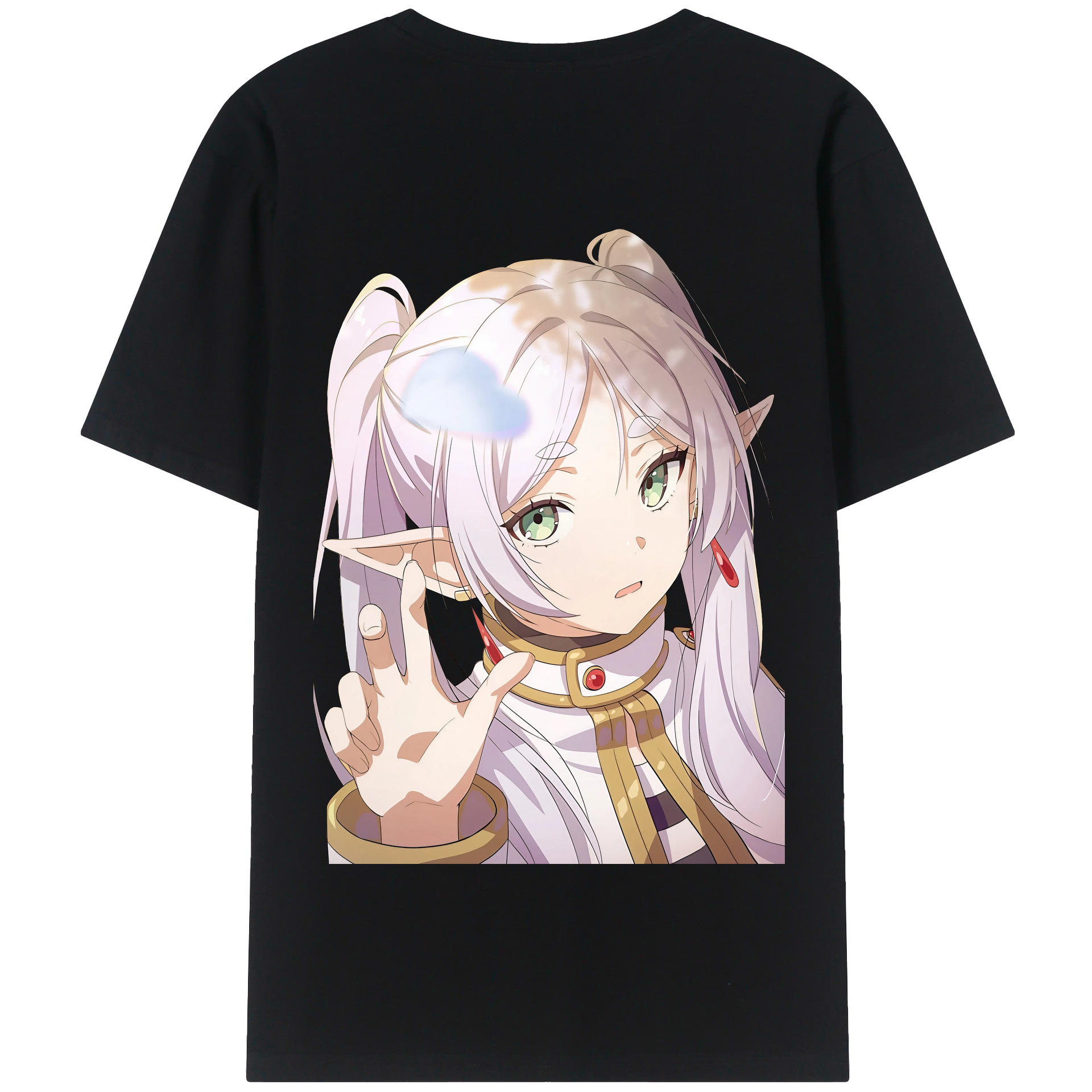 （画像用） 葬送のフリーレン Frieren 綿100％半袖Tシャツ（背面プリント）