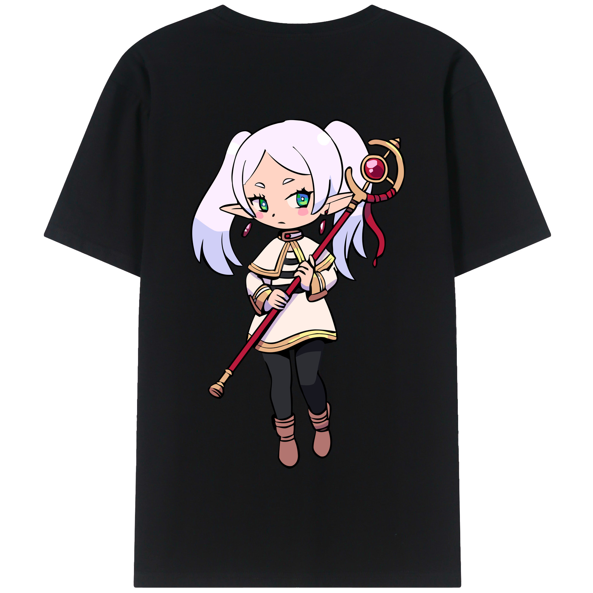 （画像用） 葬送のフリーレン Frieren 綿100％半袖Tシャツ（背面プリント）