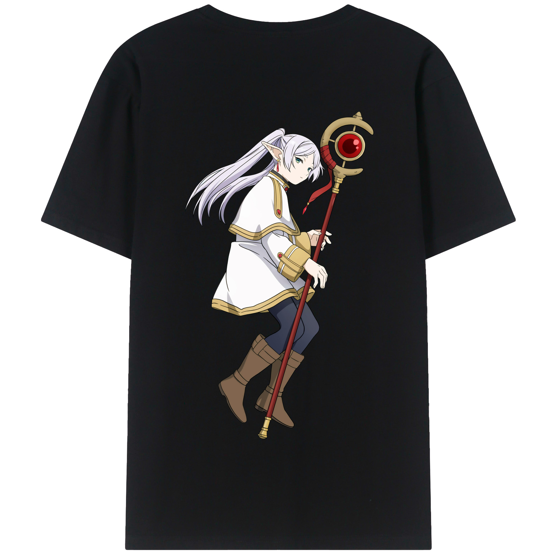 （画像用） 葬送のフリーレン Frieren 綿100％半袖Tシャツ（背面プリント）